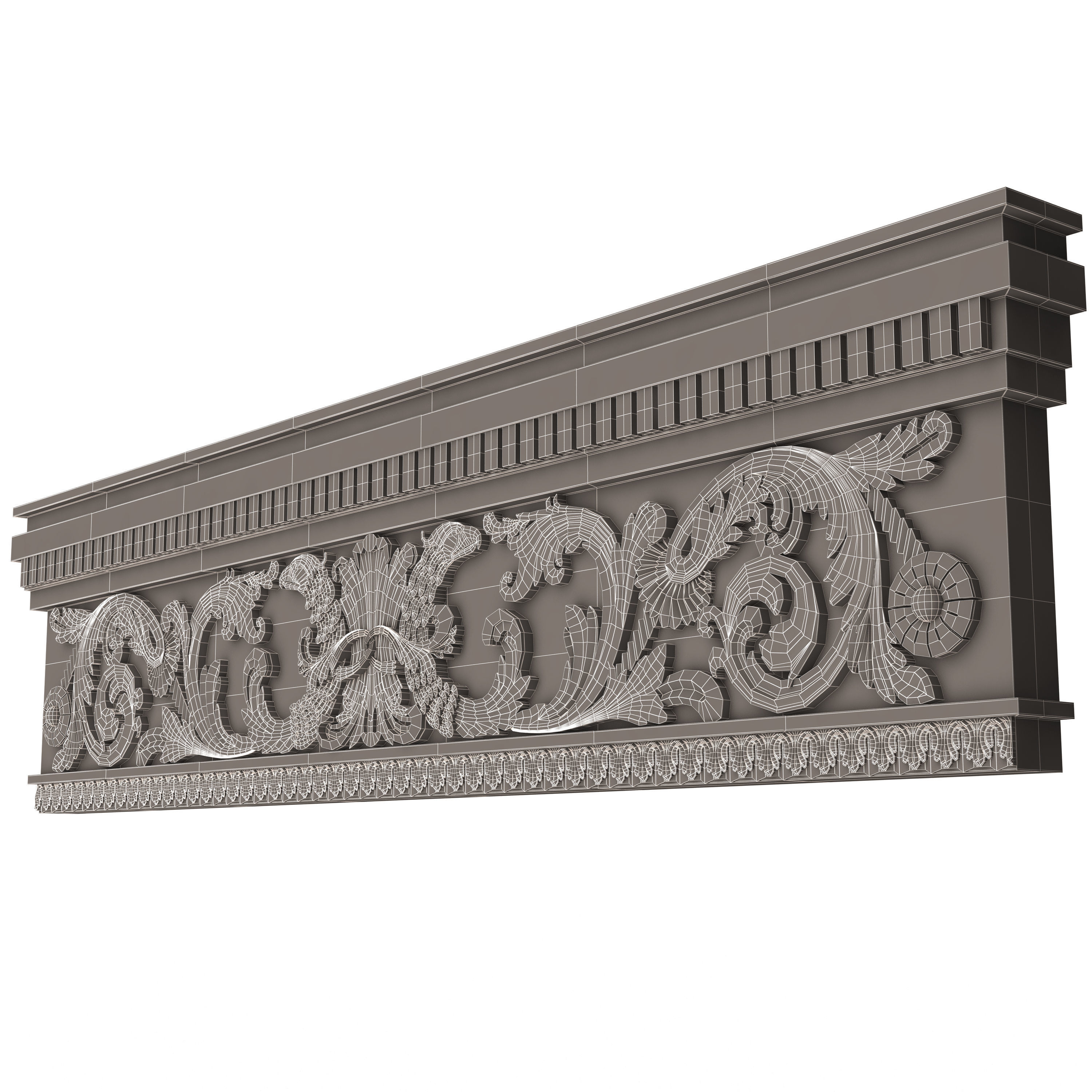 Cornice Decoration Molding 03 Low-poly 3D model_12