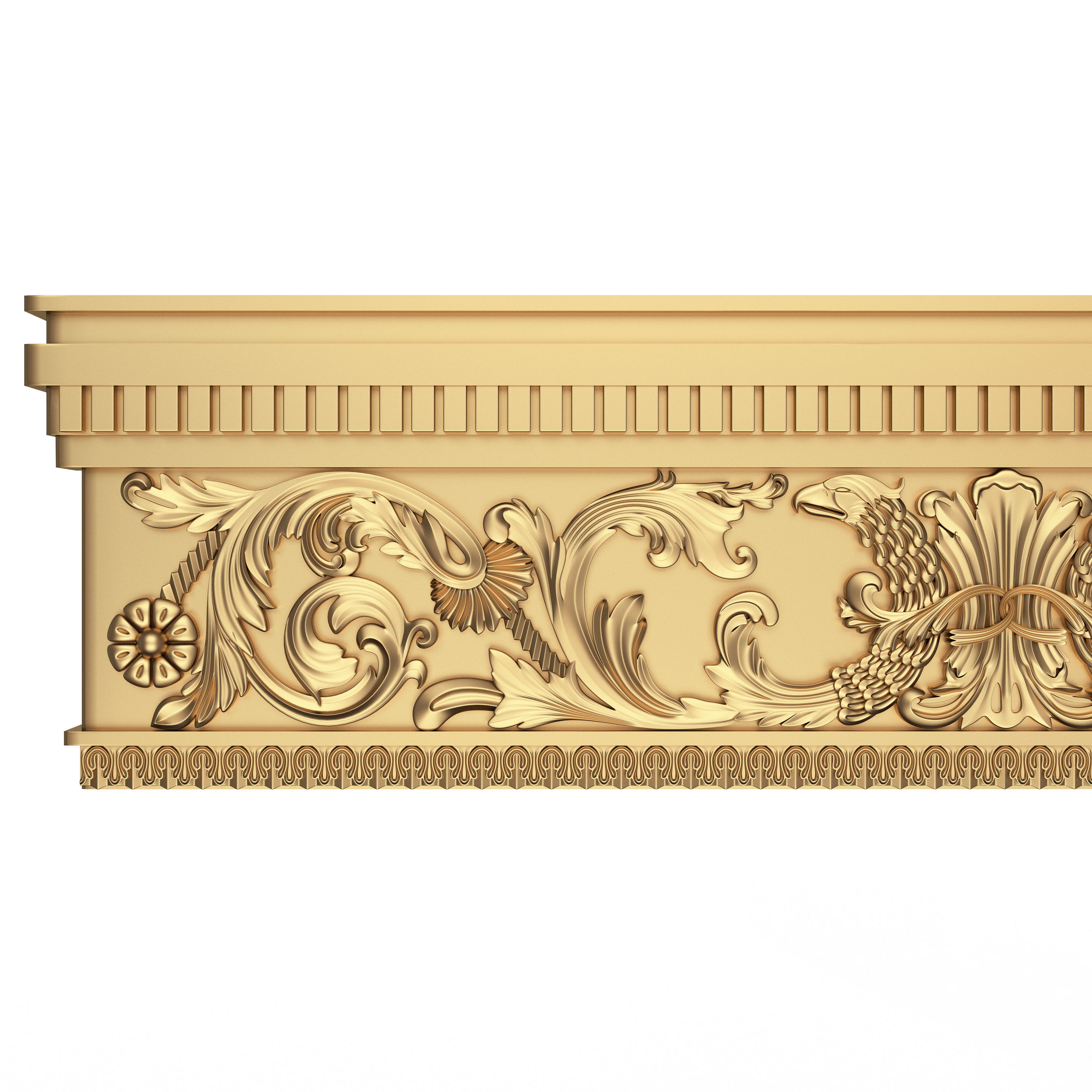 Cornice Decoration Molding 03 Low-poly 3D model_4