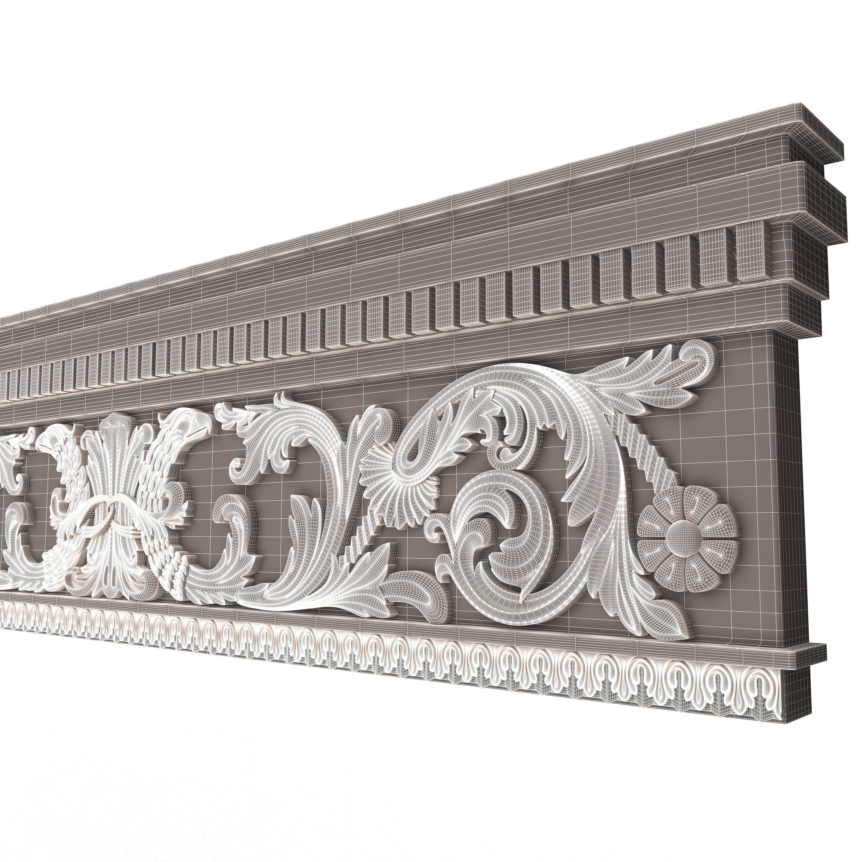 Cornice Decoration Molding 03 Low-poly 3D model_14