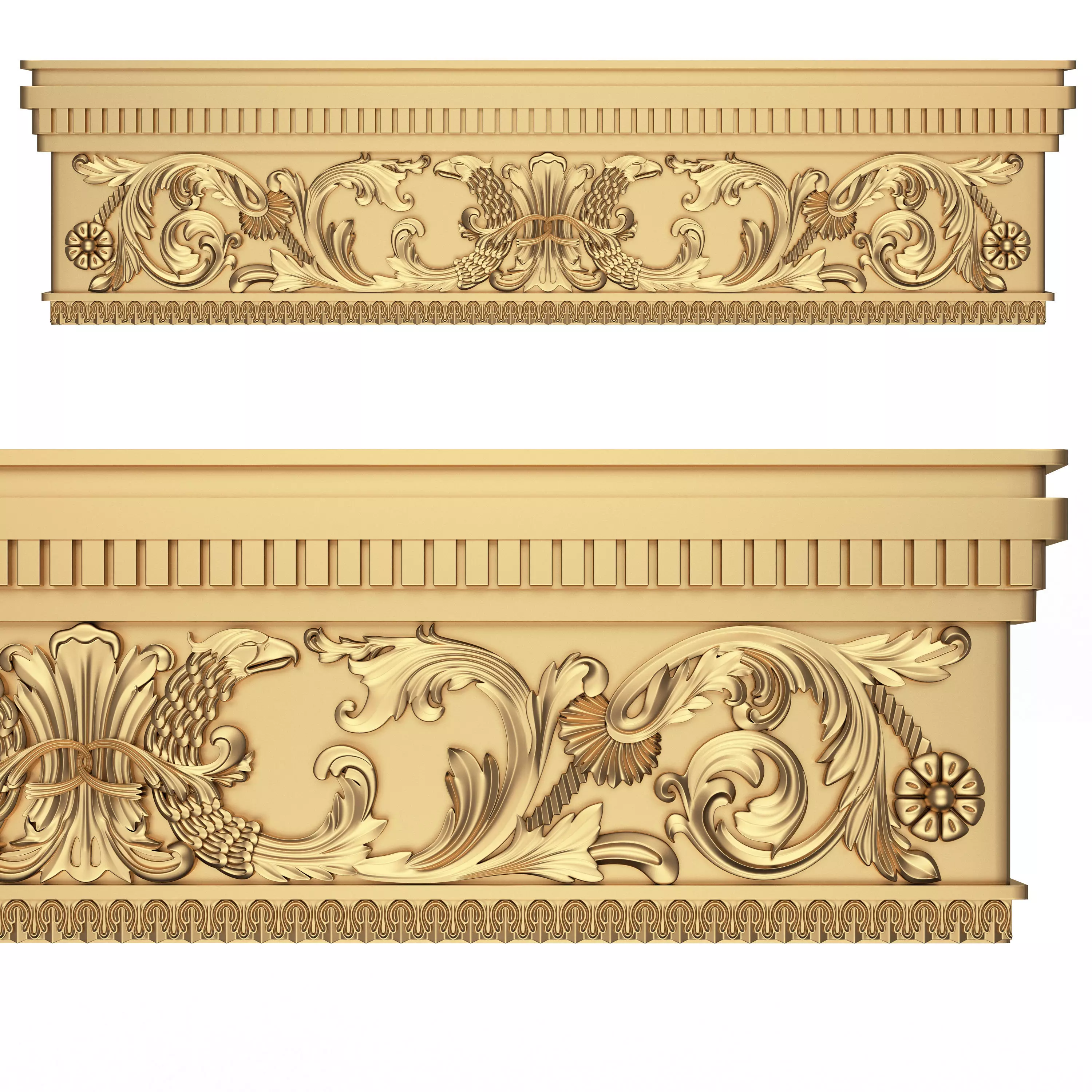 Cornice Decoration Molding 03 Low-poly 3D model_0
