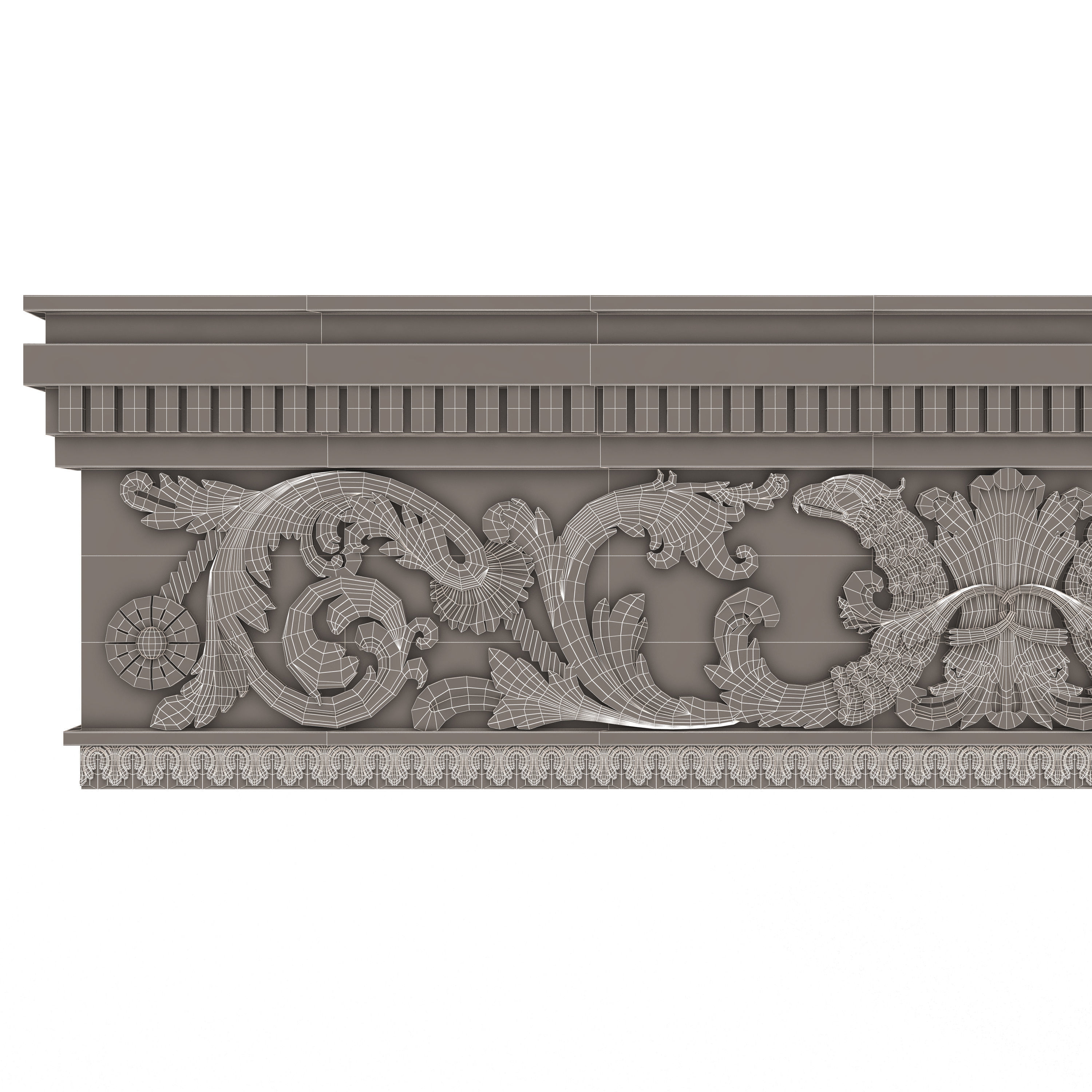 Cornice Decoration Molding 03 Low-poly 3D model_10