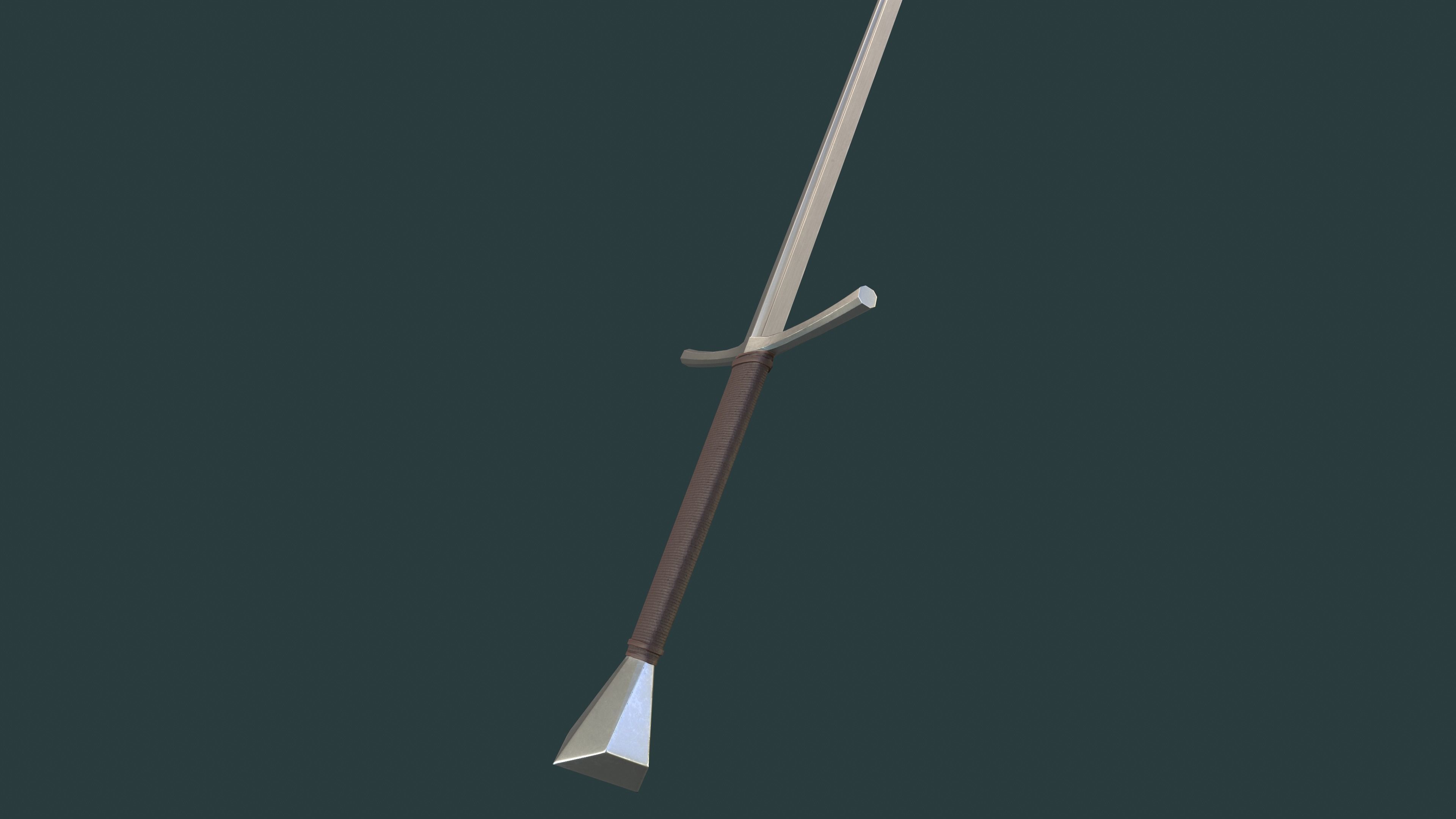 Albion Sempach Medieval Sword PBR game ready Low-poly 3D model_3