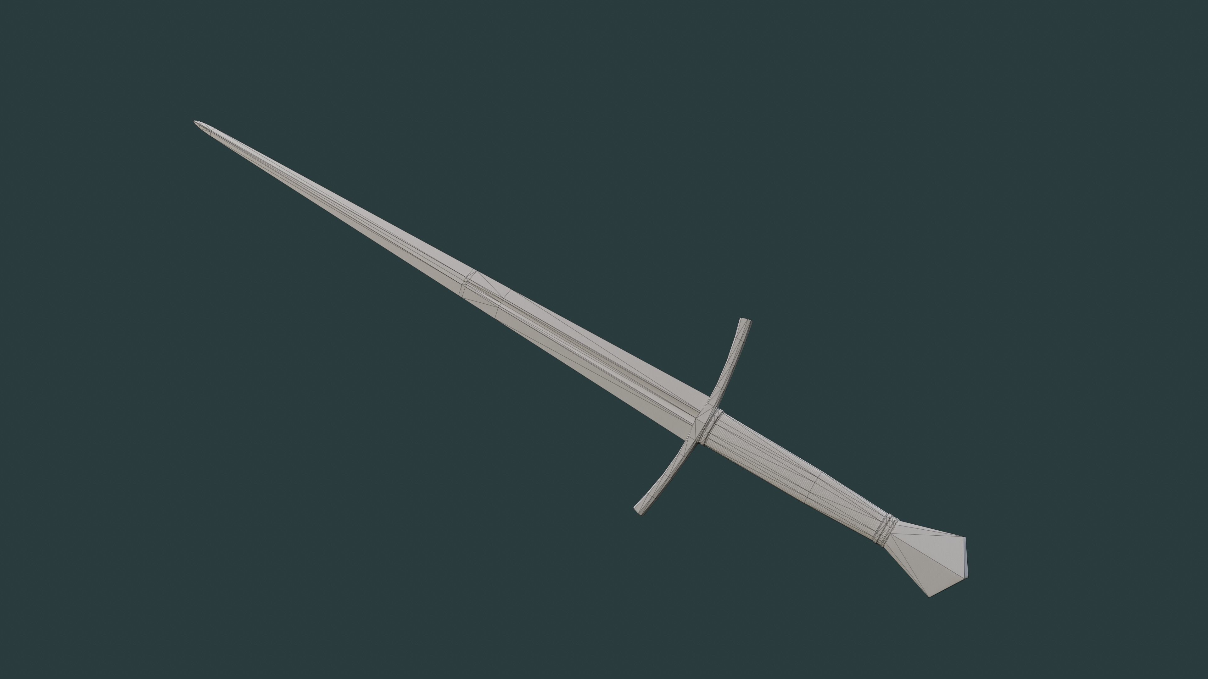 Albion Sempach Medieval Sword PBR game ready Low-poly 3D model_5