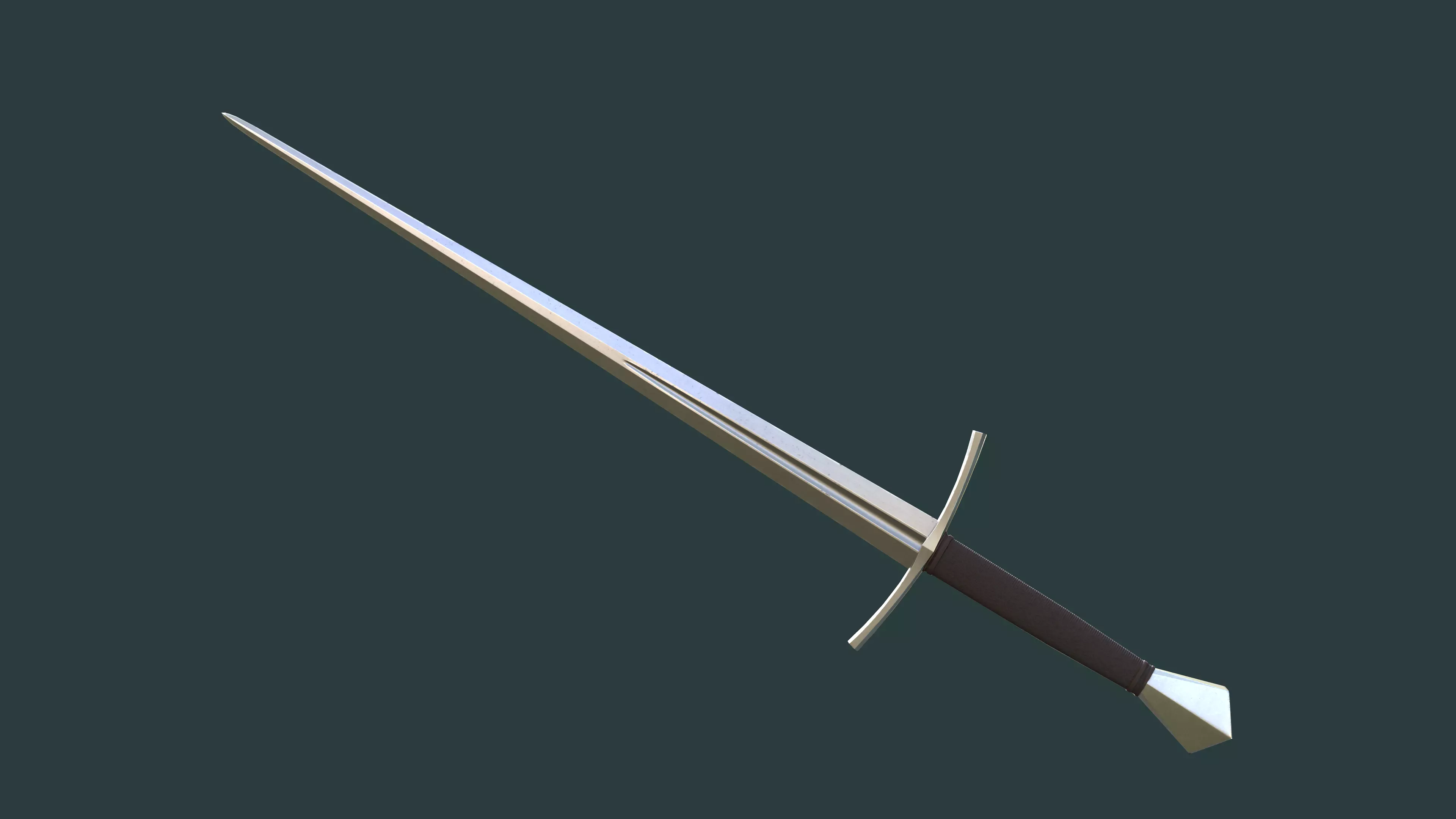 Albion Sempach Medieval Sword PBR game ready Low-poly 3D model_0