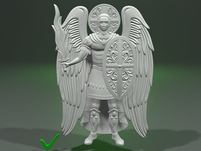 Archangel Michael for CNC milling and 3d Printing 3D print model