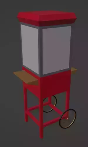 Carnival Popcorn Stand 3D model
