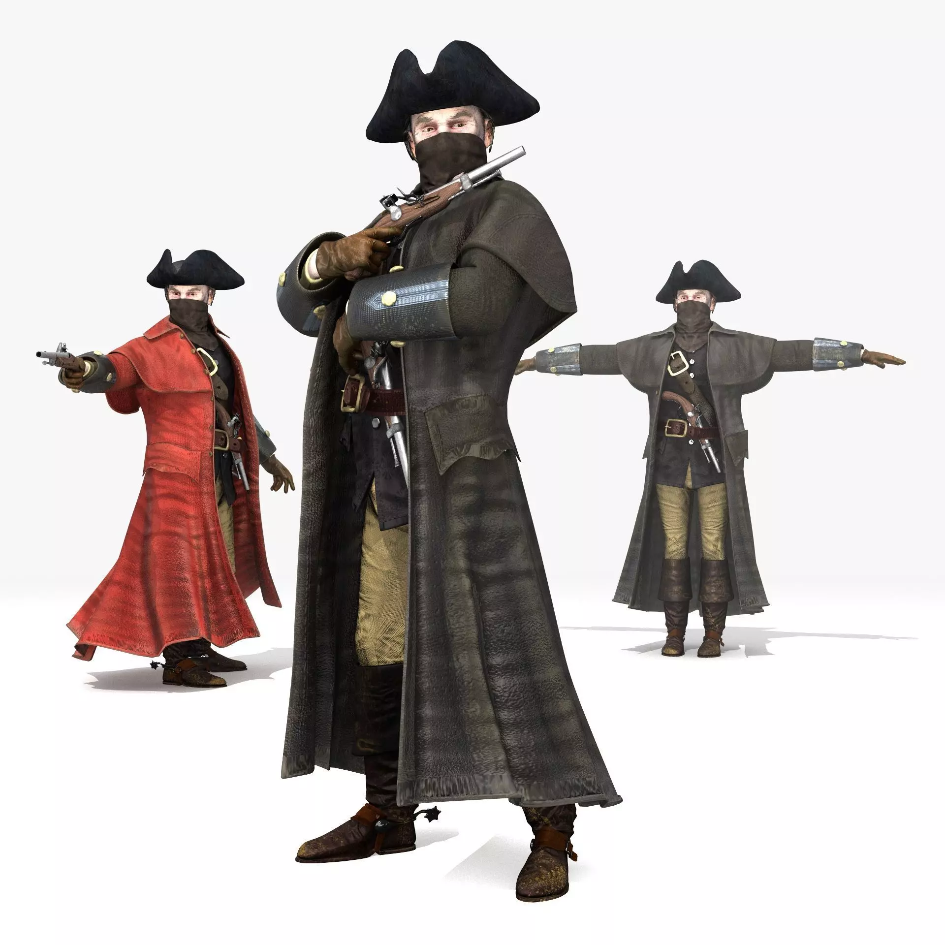Highwayman - Rigged and Animated - Low Poly Low-poly 3D model_0