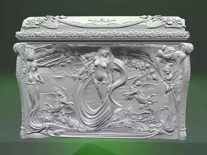 Box with girls for CNC milling and 3D printing 3D print model