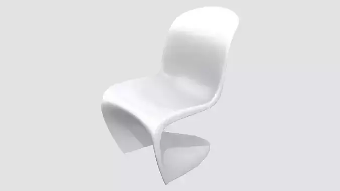 Modern Shiny White Curved Chair