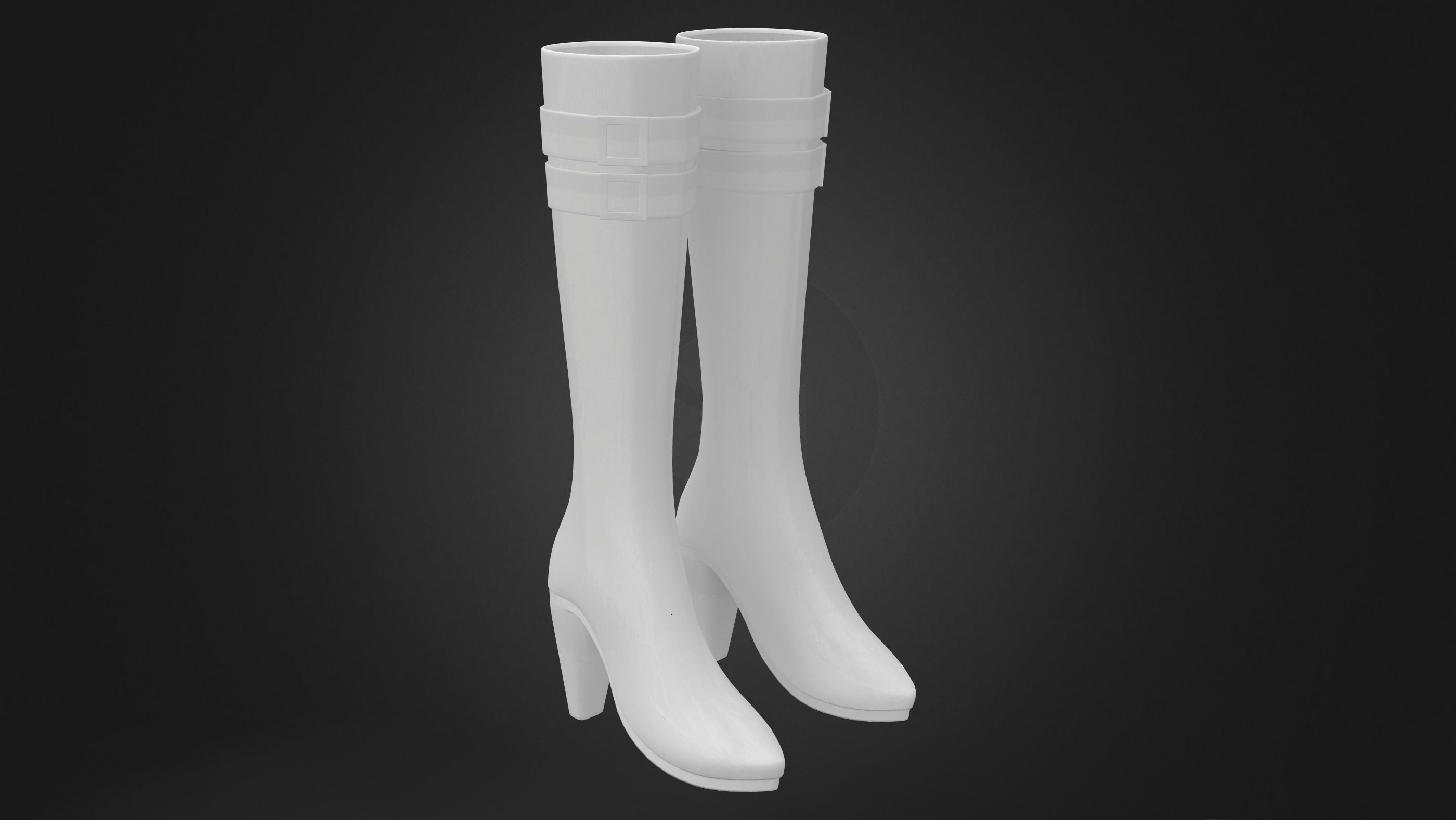 Army Uniform Boots Low-poly 3D model_8