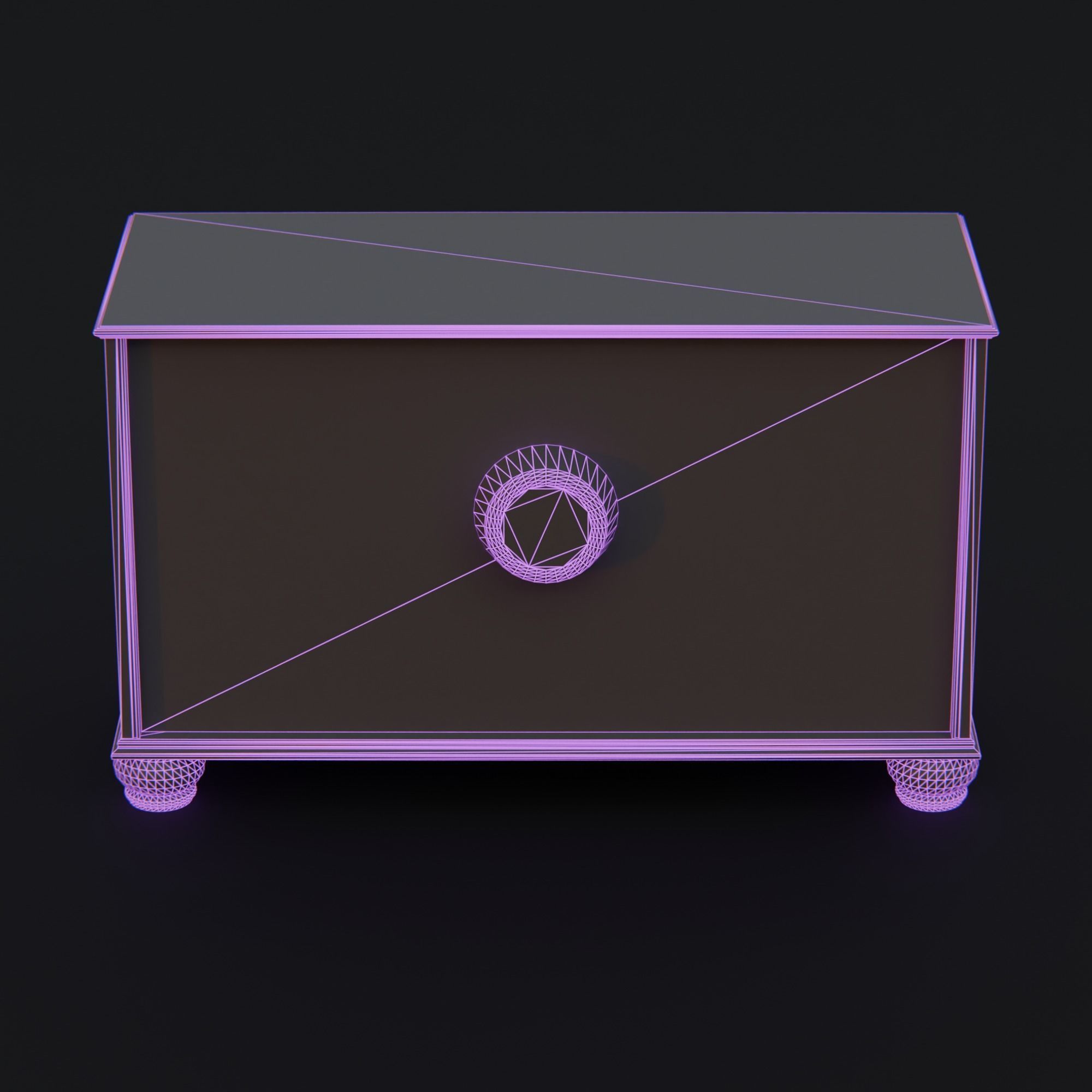 1970s Console Television Low-poly 3D model_18