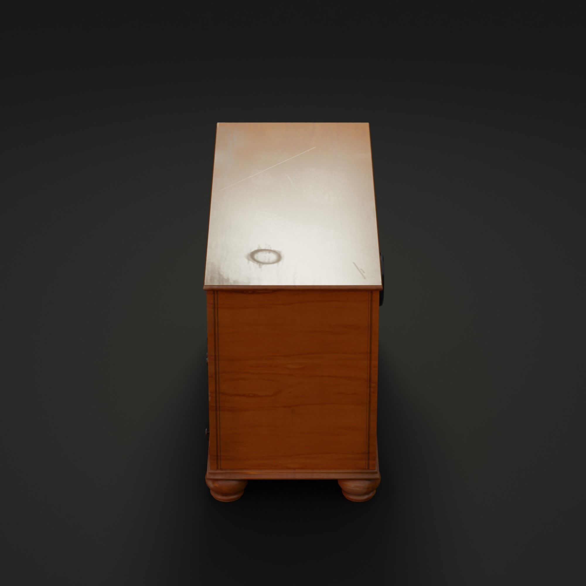 1970s Console Television Low-poly 3D model_4