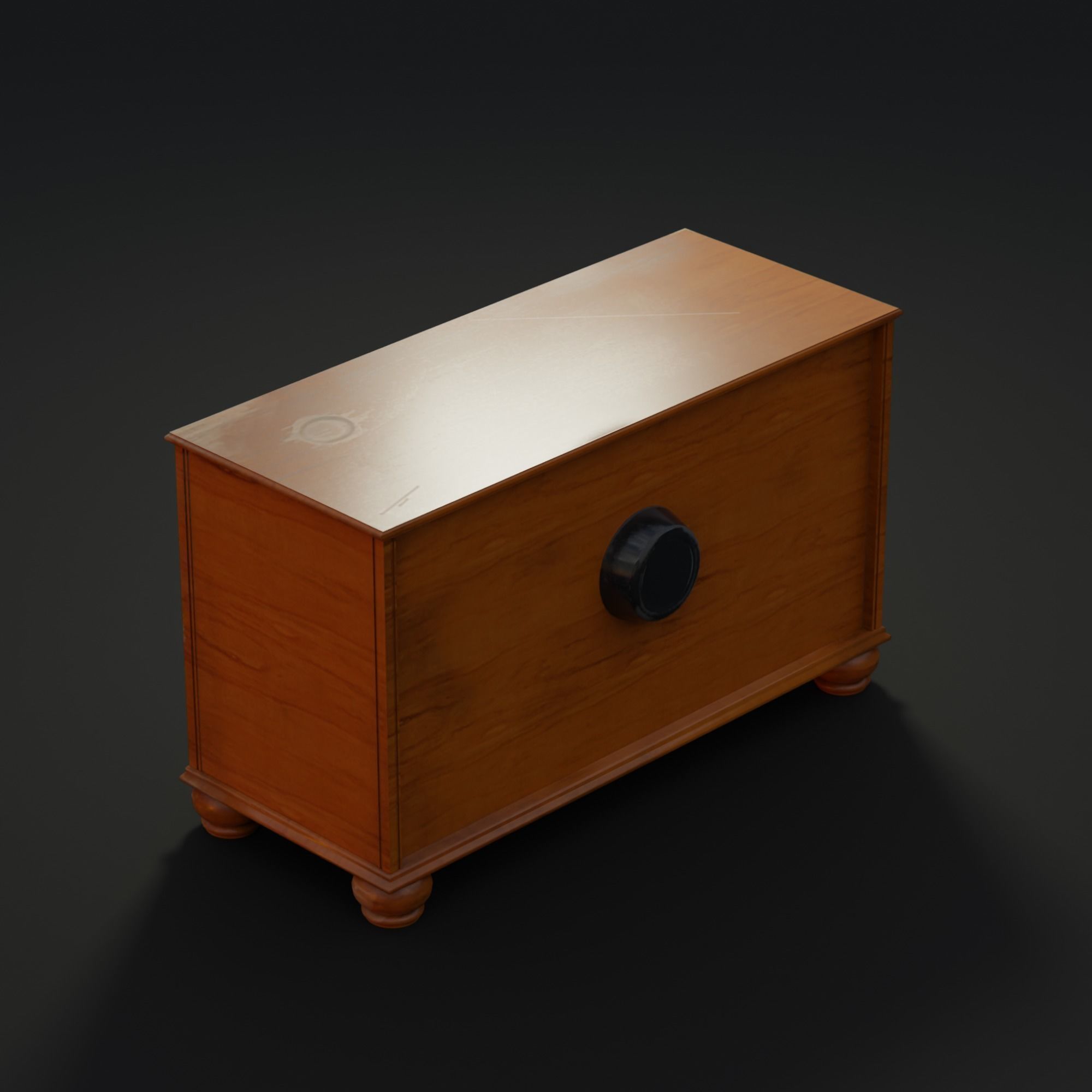 1970s Console Television Low-poly 3D model_5