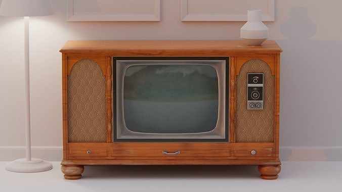 1970s Console Television Low-poly 3D model