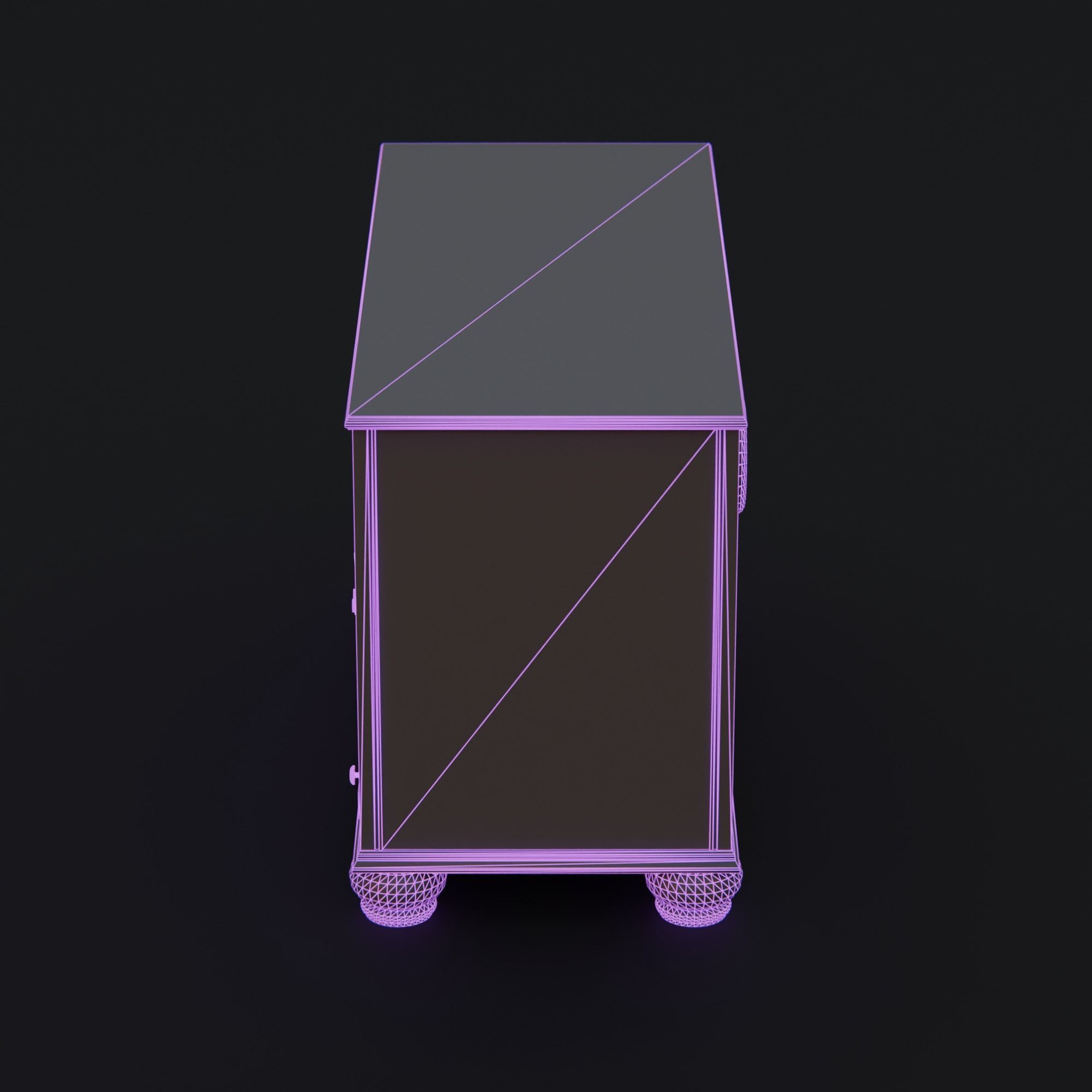 1970s Console Television Low-poly 3D model_16