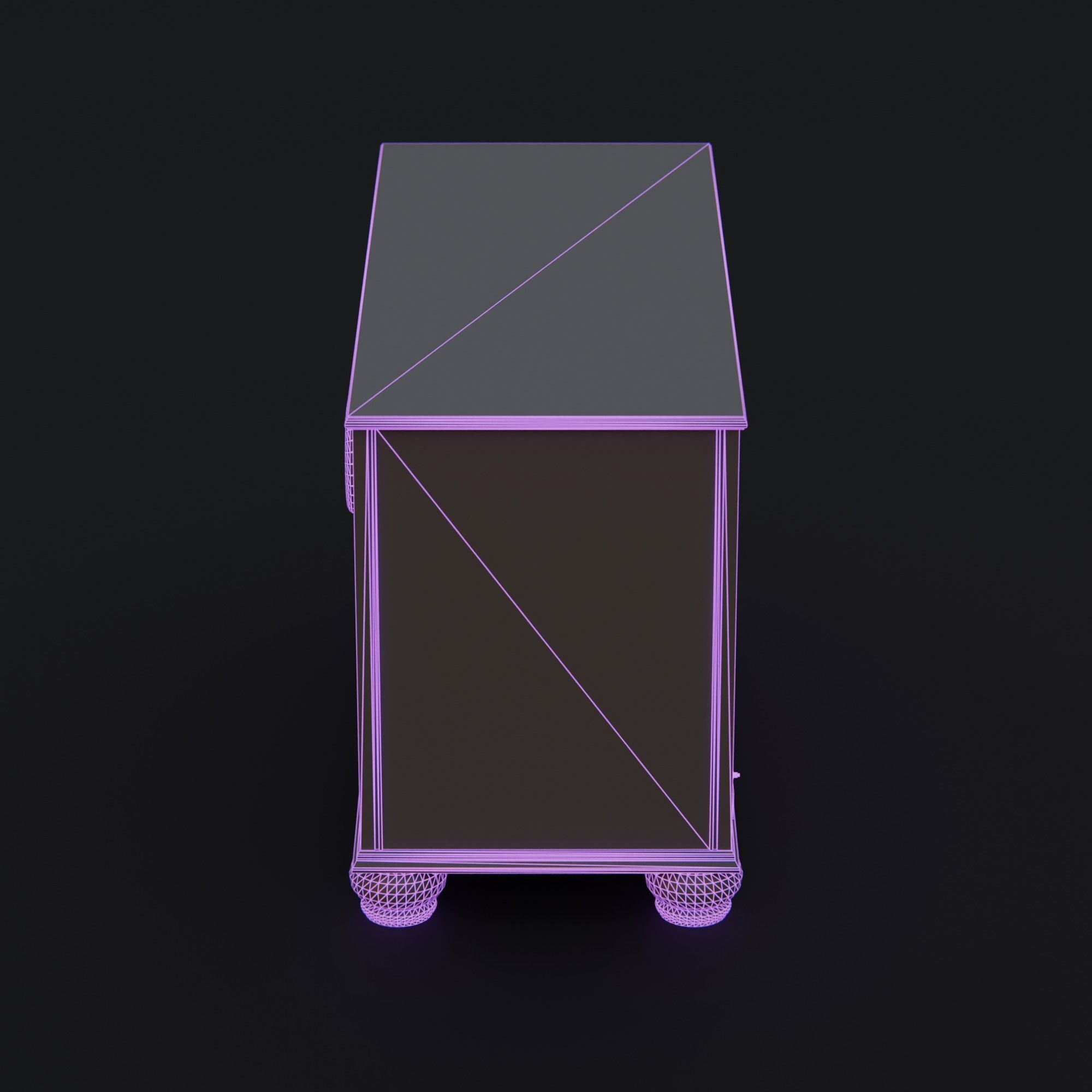 1970s Console Television Low-poly 3D model_20