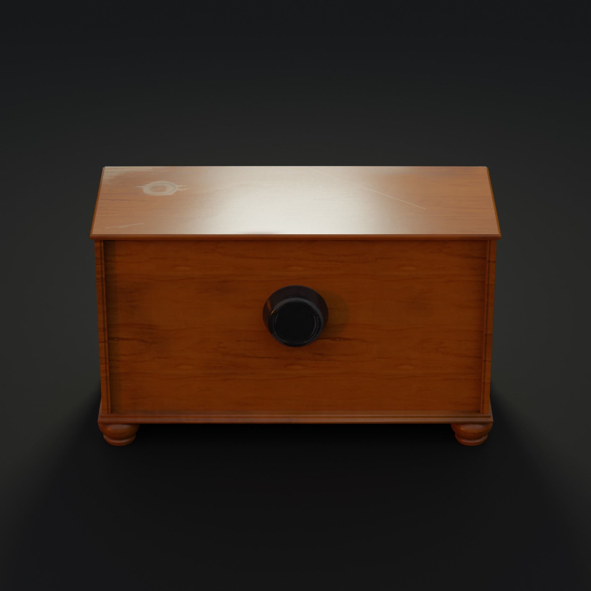 1970s Console Television Low-poly 3D model_6