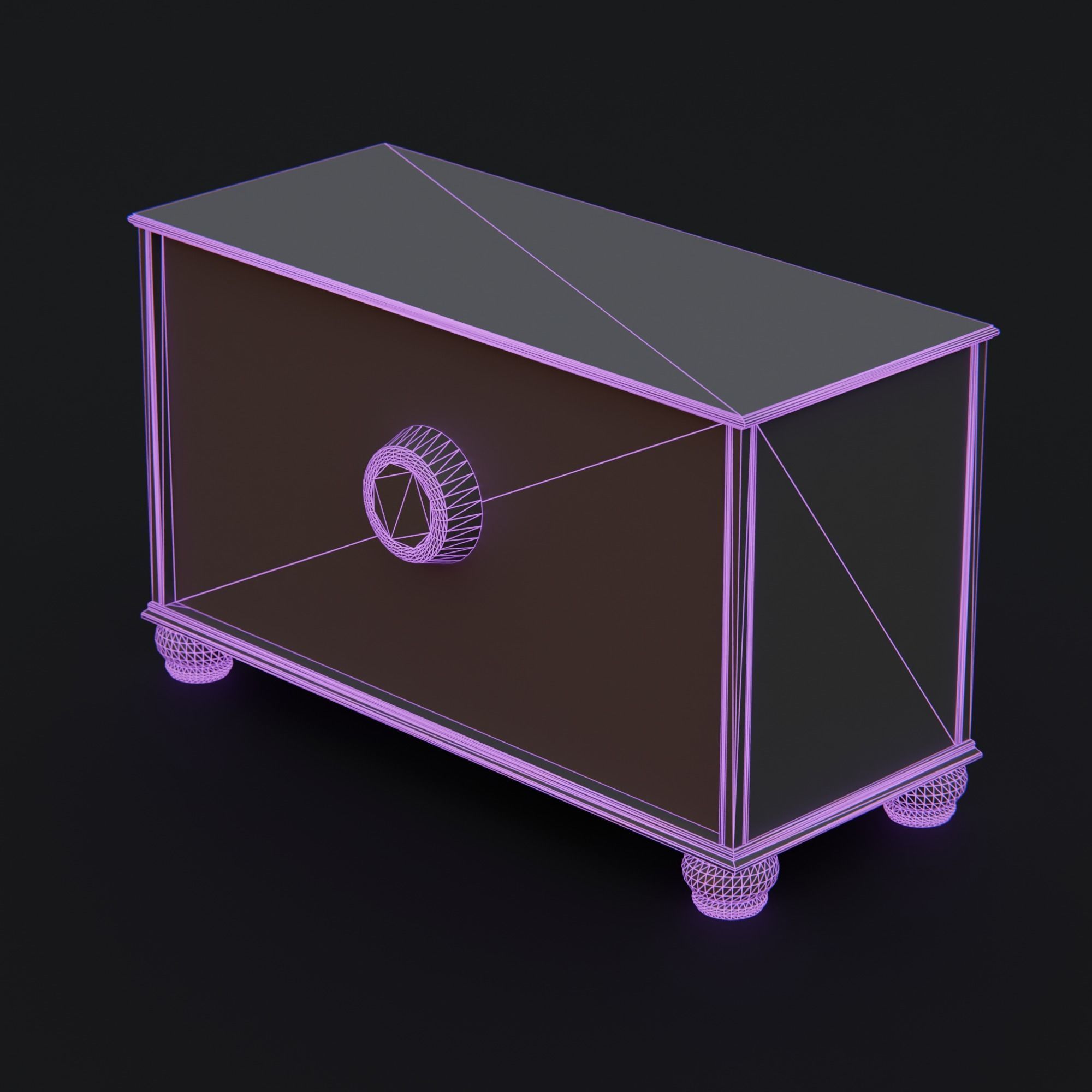 1970s Console Television Low-poly 3D model_19