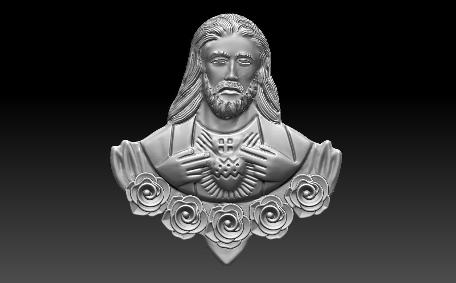 Sacred Heart of Jesus 3D print model_6