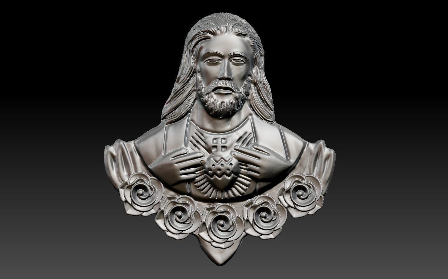 Sacred Heart of Jesus 3D print model_4