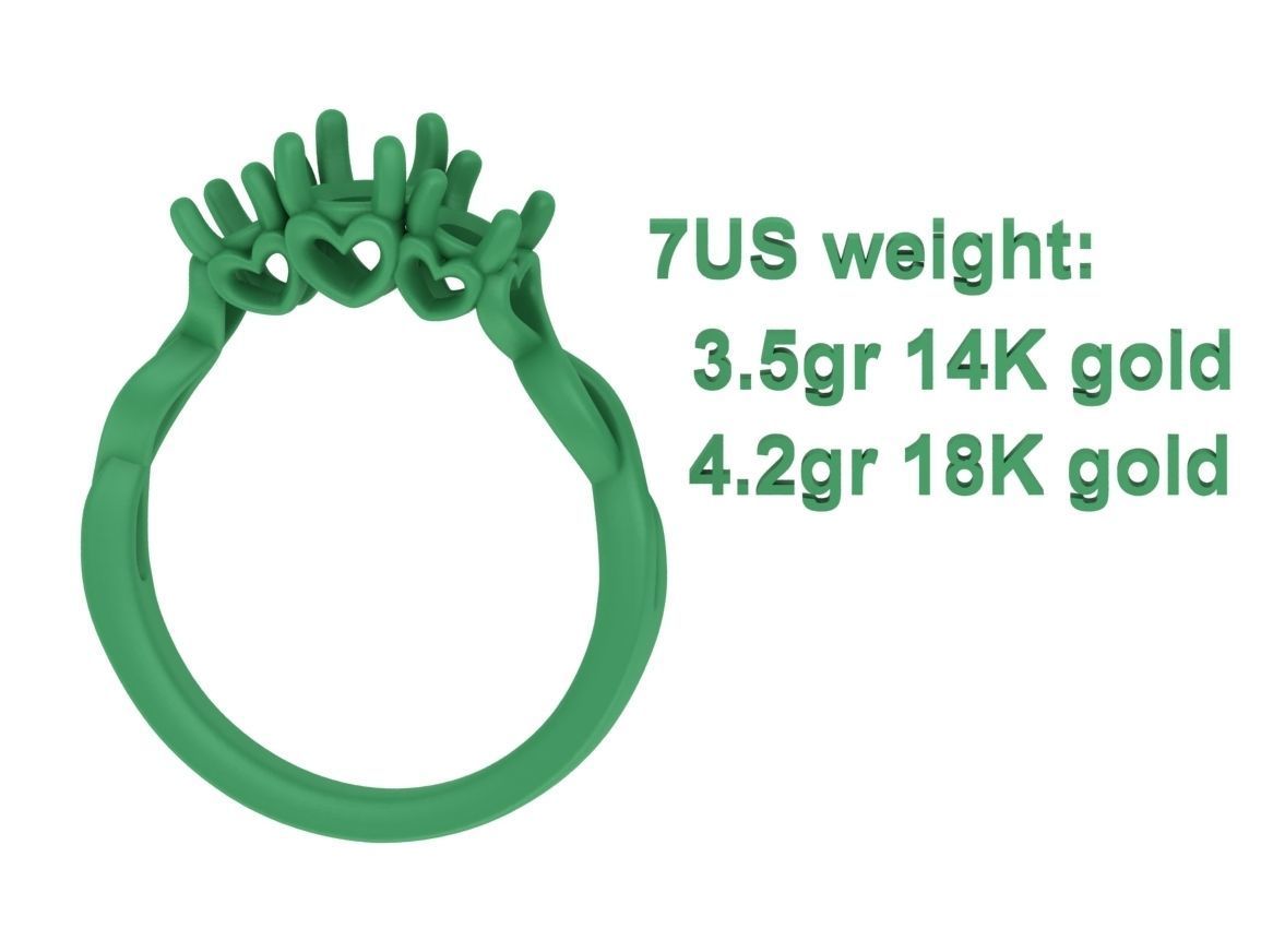 Three Stone Engagement Ring Half Carat Main Stone 3d model 3D print model_15