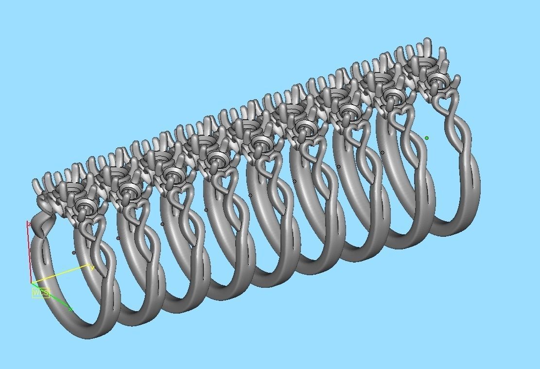 Three Stone Engagement Ring Half Carat Main Stone 3d model 3D print model_14