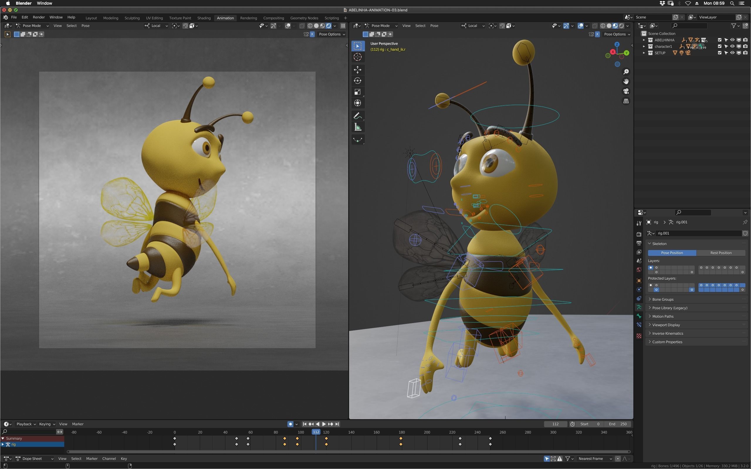 3D model Bee cartoon rigged character VR / AR / low-poly | CGTrader