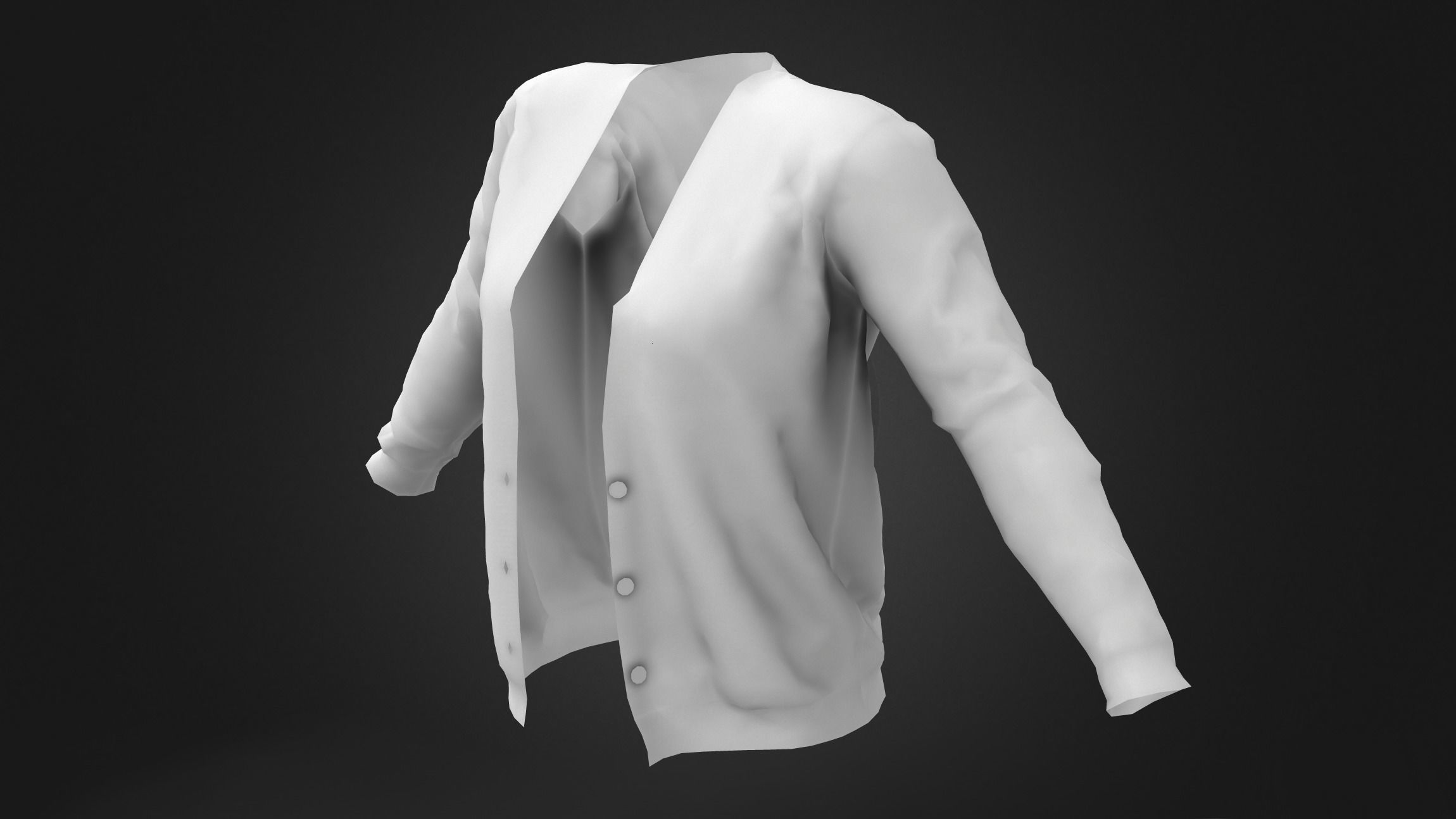 Ladies Cardigan Unbuttoned Low-poly 3D model_12