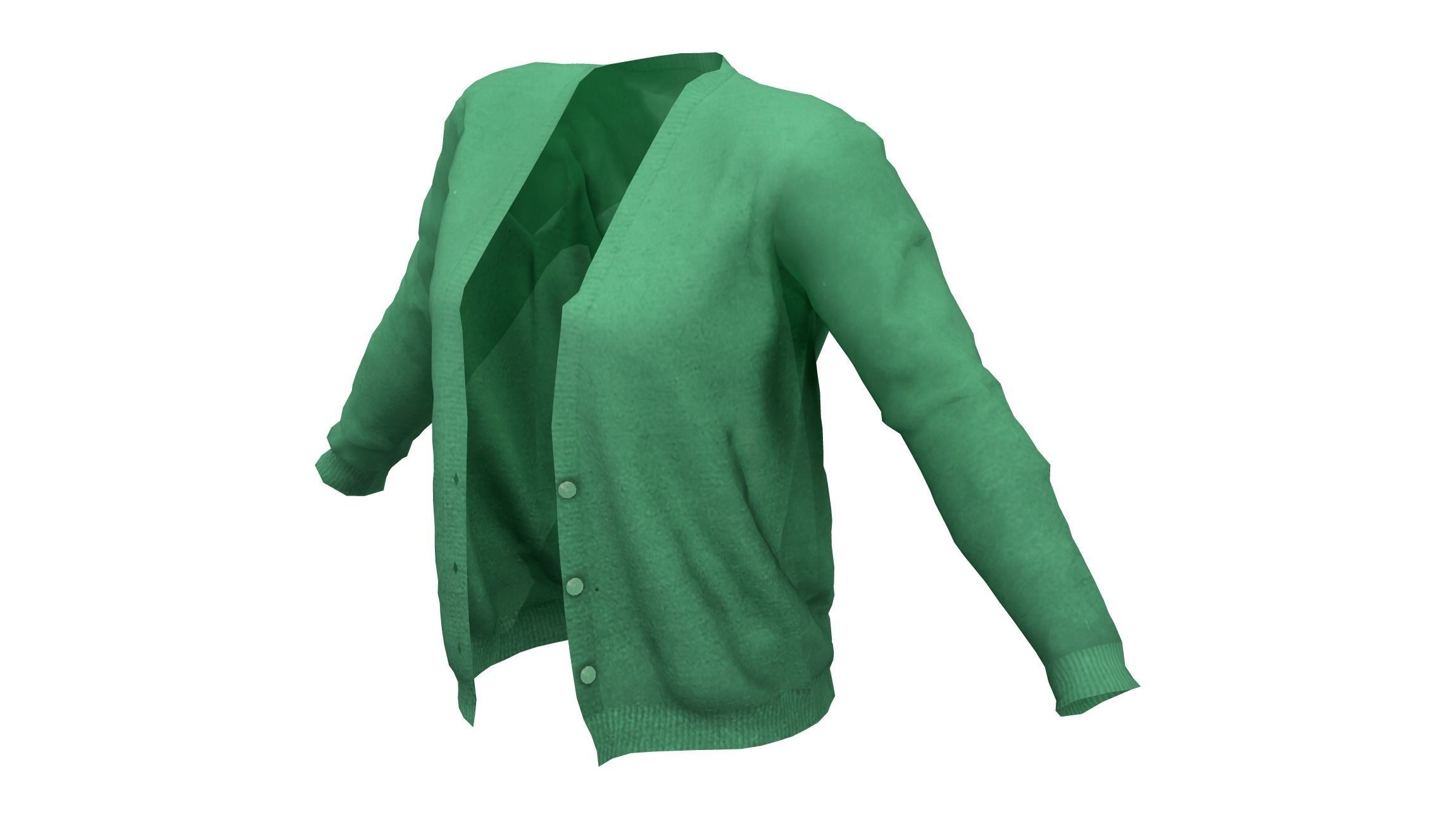 Ladies Cardigan Unbuttoned Low-poly 3D model_6