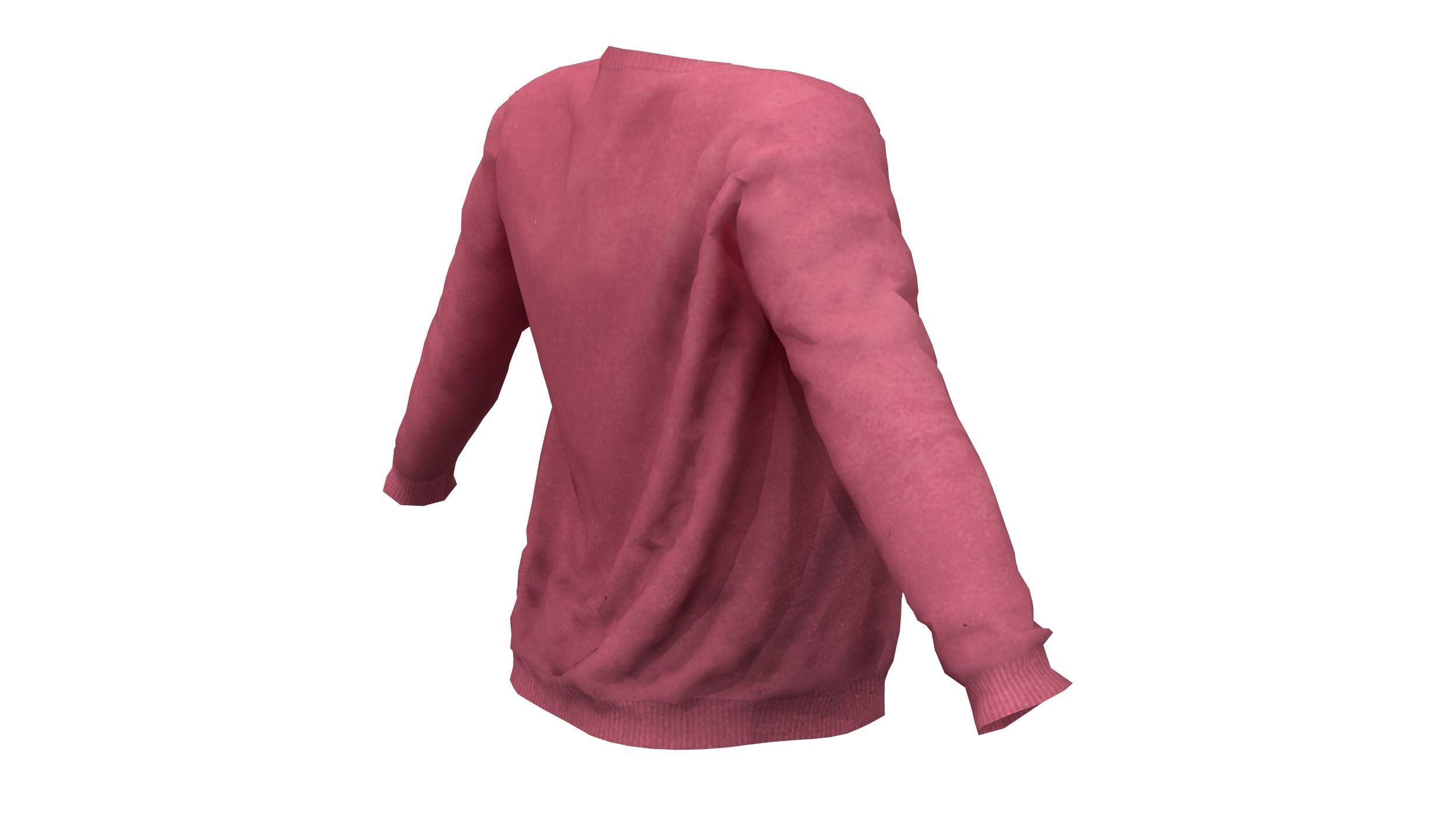 Ladies Cardigan Unbuttoned Low-poly 3D model_9