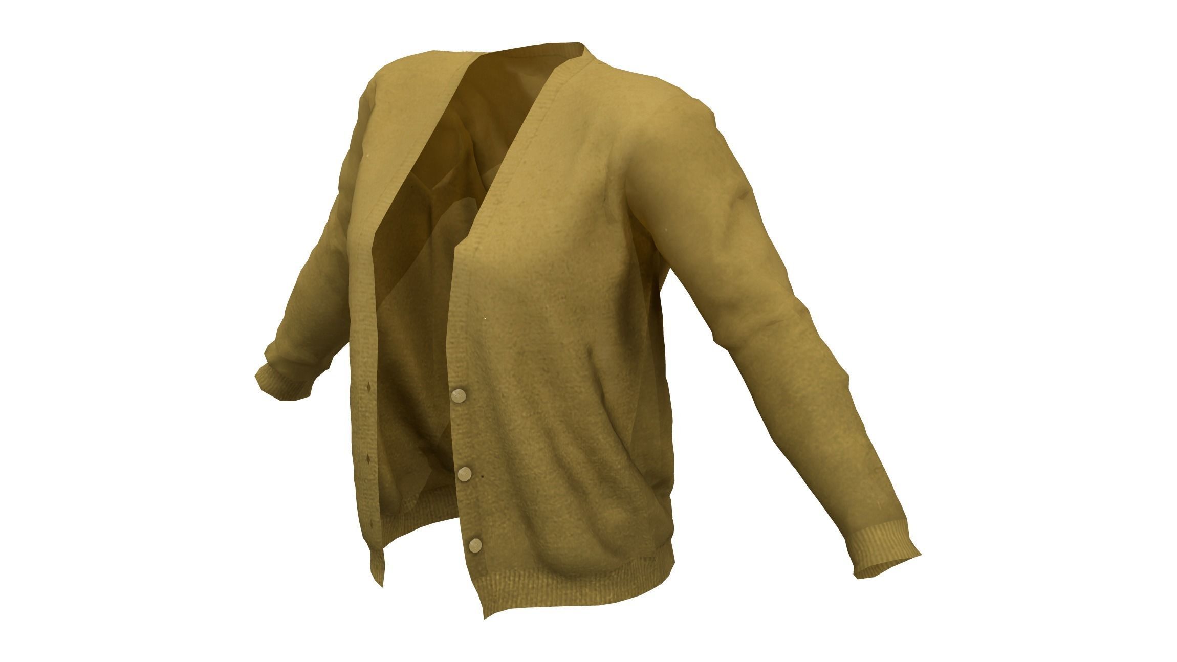 Ladies Cardigan Unbuttoned Low-poly 3D model_4