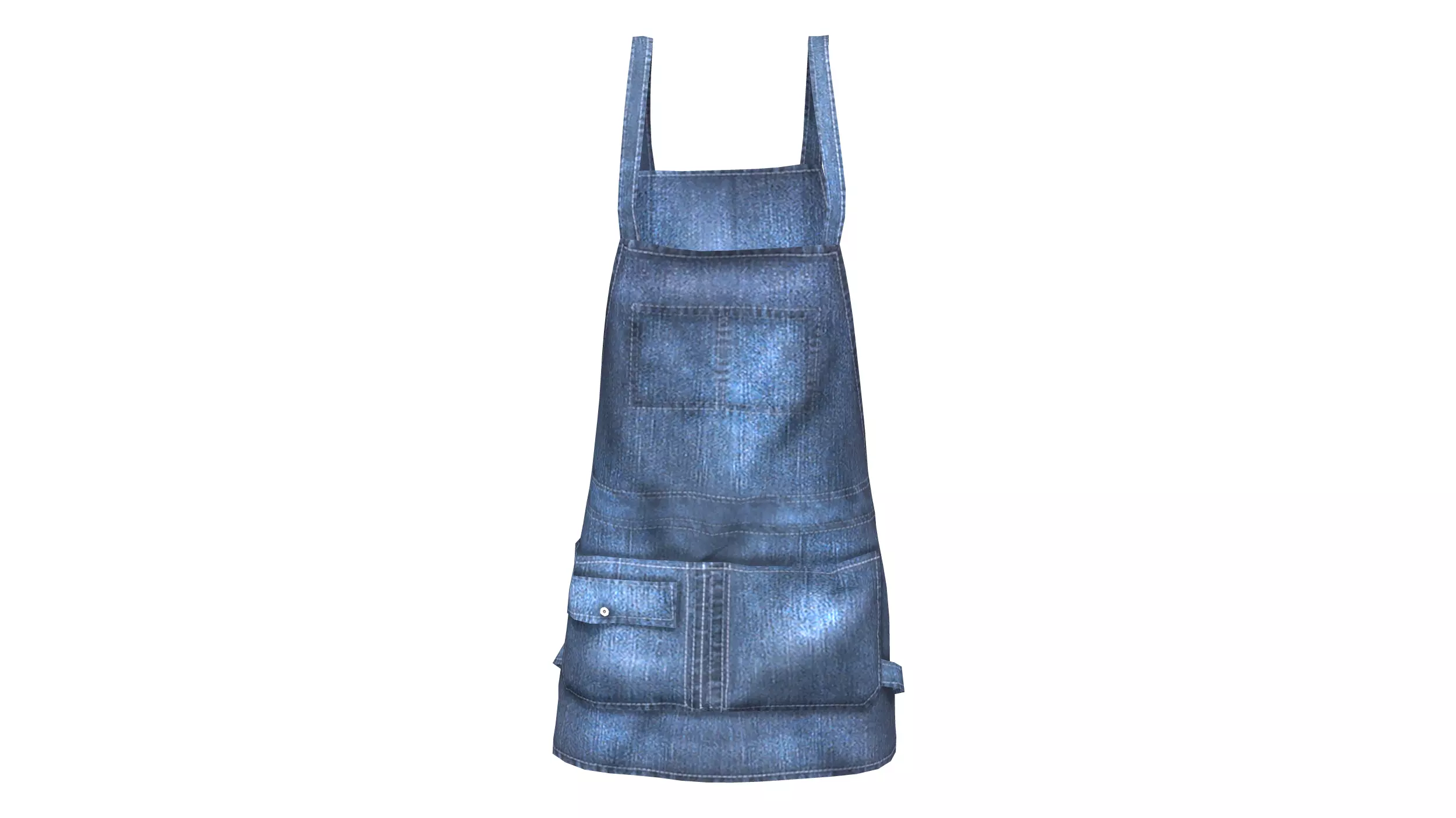 Ladies Denim Dungarees With Brace Skirt Low-poly 3D model
