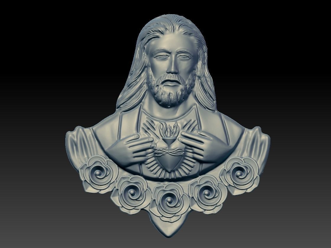 Sacred Heart of Jesus 2 3D print model_2