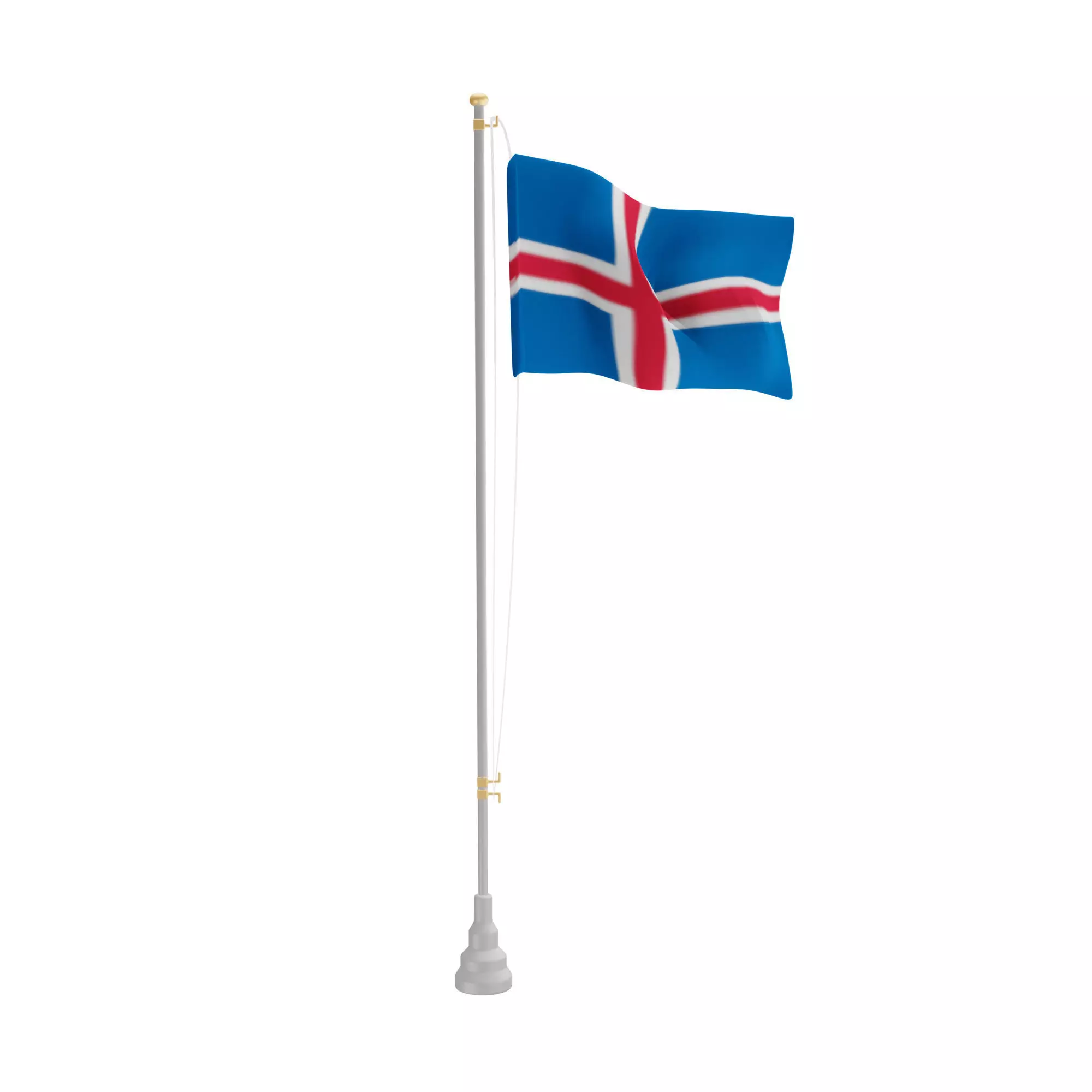 Iceland Flag Low-poly 3D model