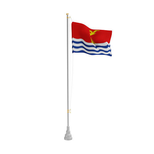Kiribati Flag Low-poly 3D model