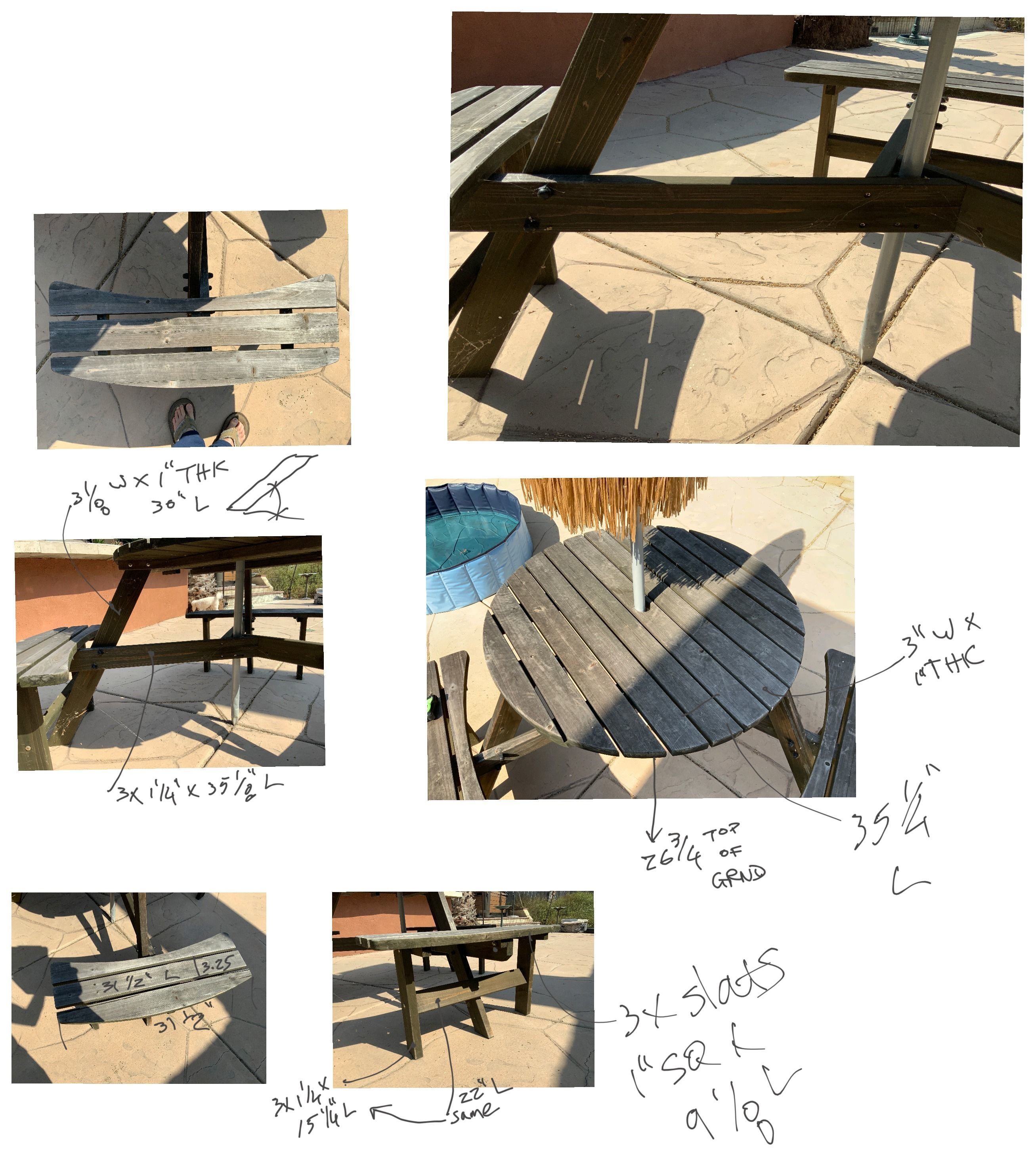 Picnic Table with Umbrella 3D model_3