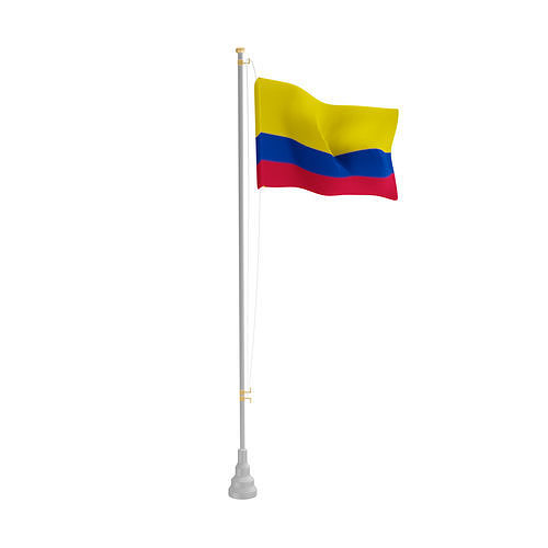 Colombian flag Low-poly 3D model