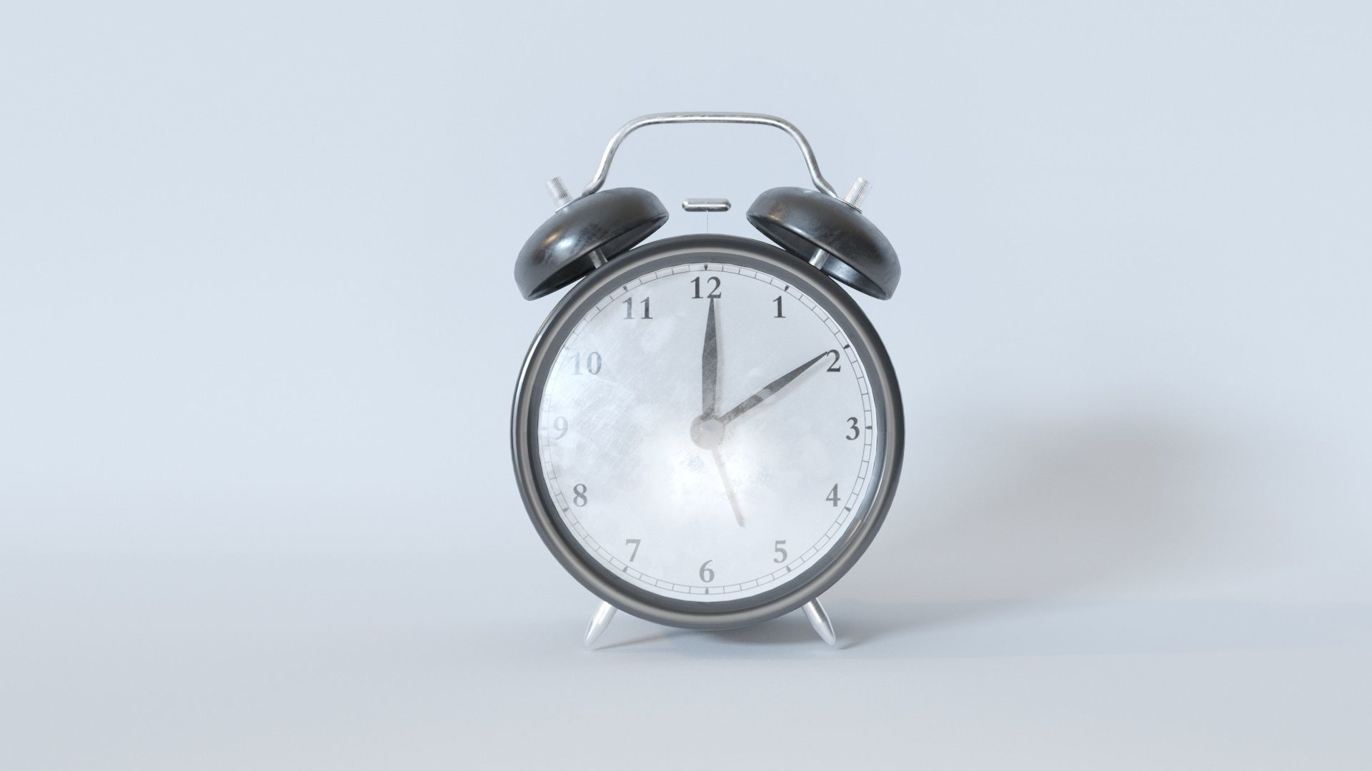 Black Alarm Clock 3D model_2