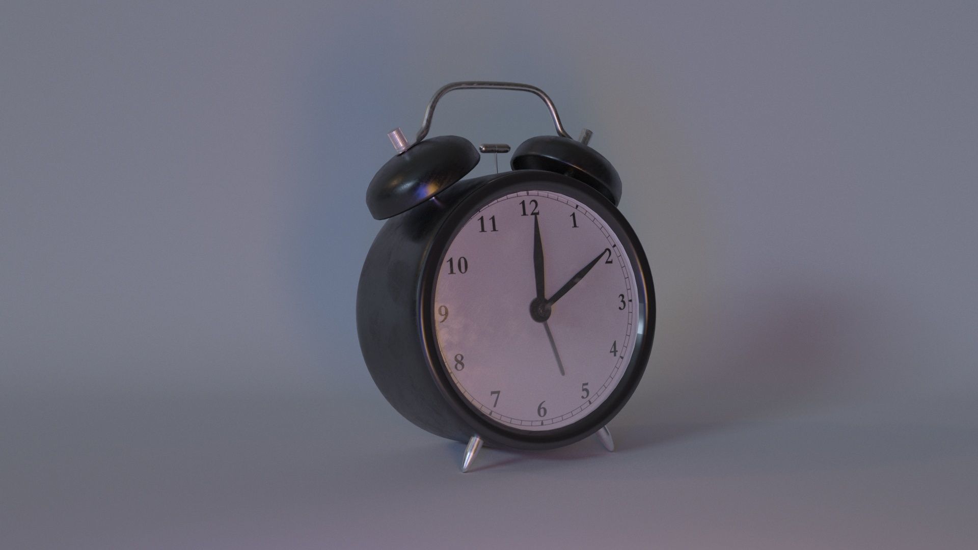 Black Alarm Clock 3D model_8