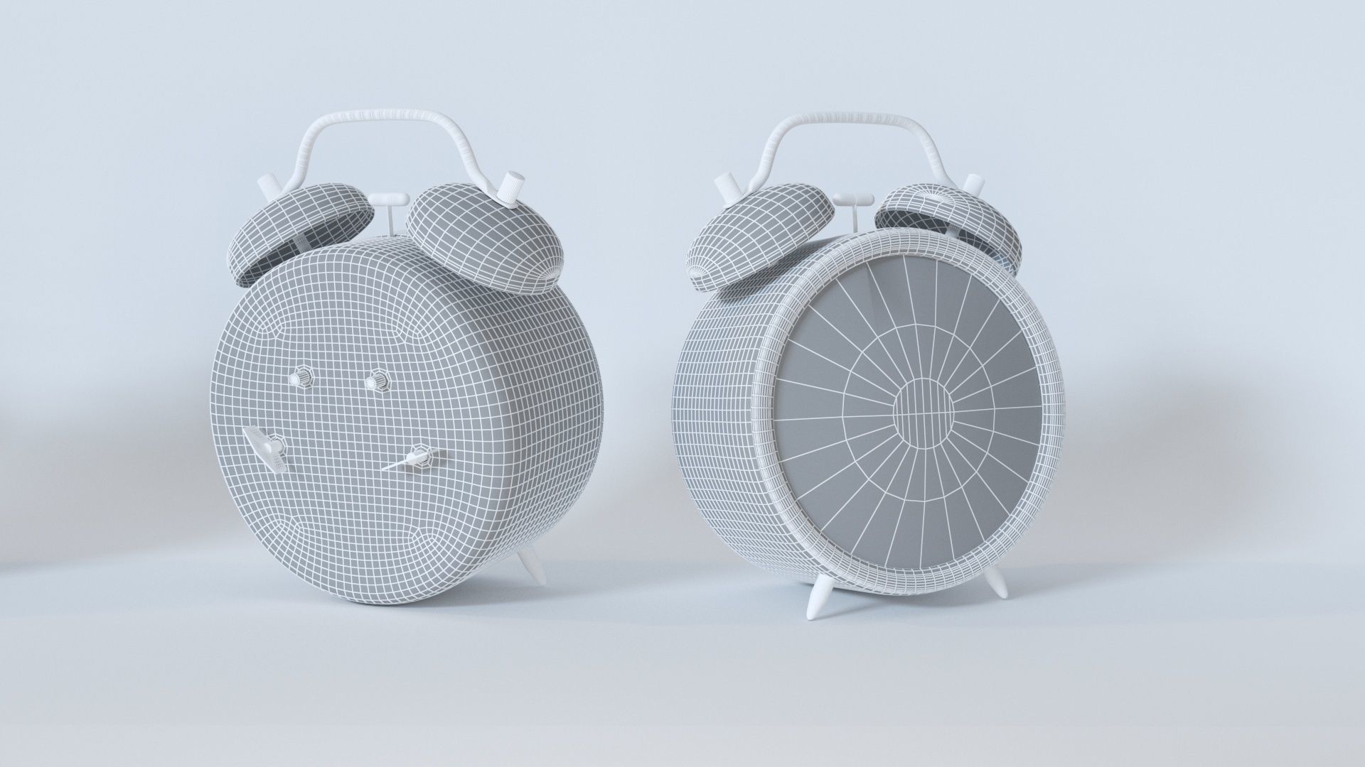 Black Alarm Clock 3D model_5