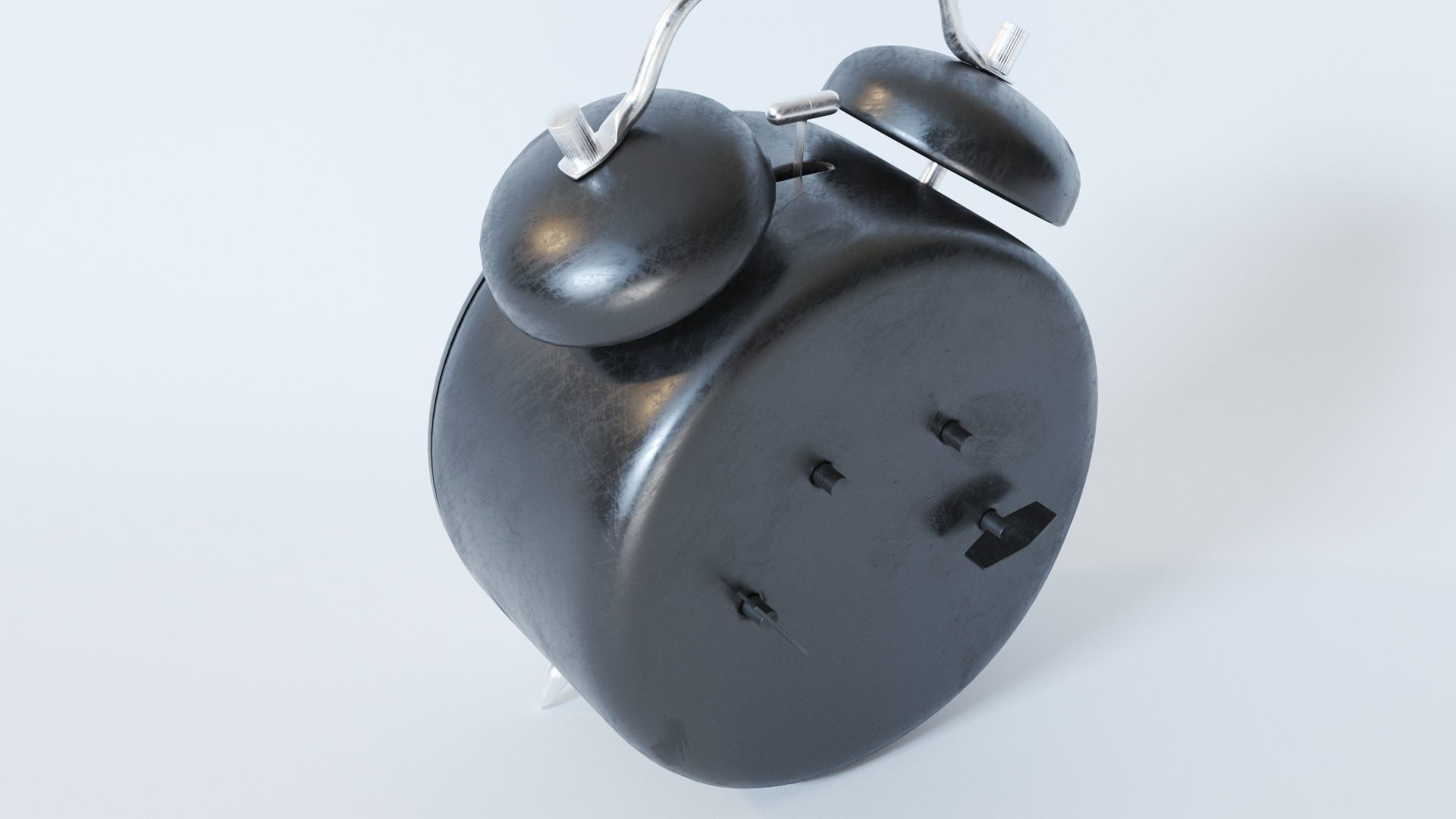 Black Alarm Clock 3D model_7