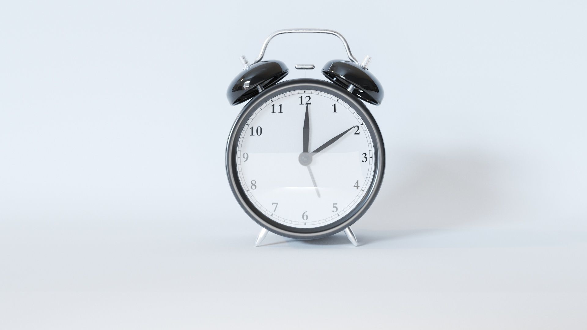 Black Alarm Clock 3D model_1