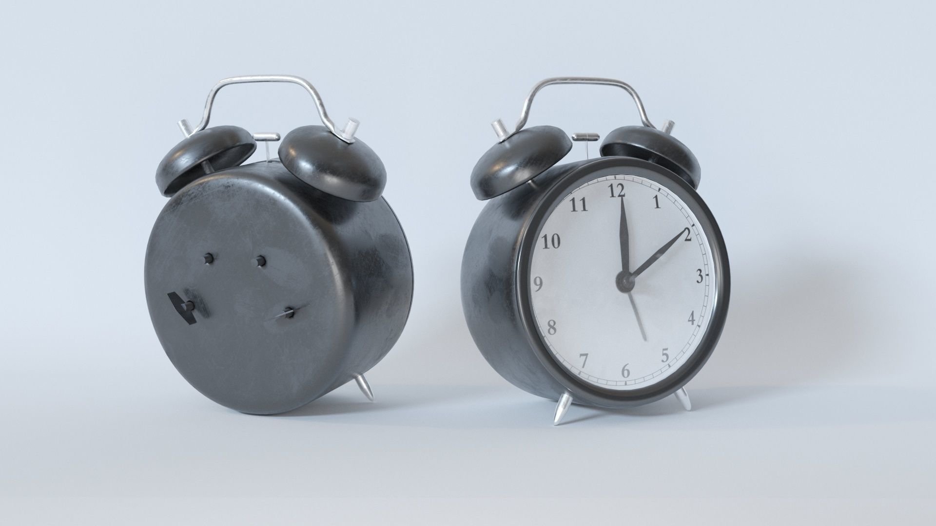 Black Alarm Clock 3D model_4