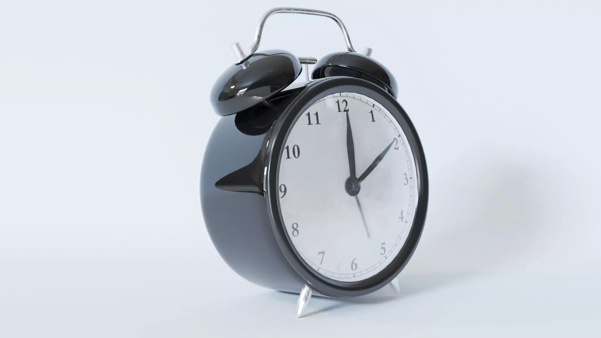 Black Alarm Clock 3D model_0