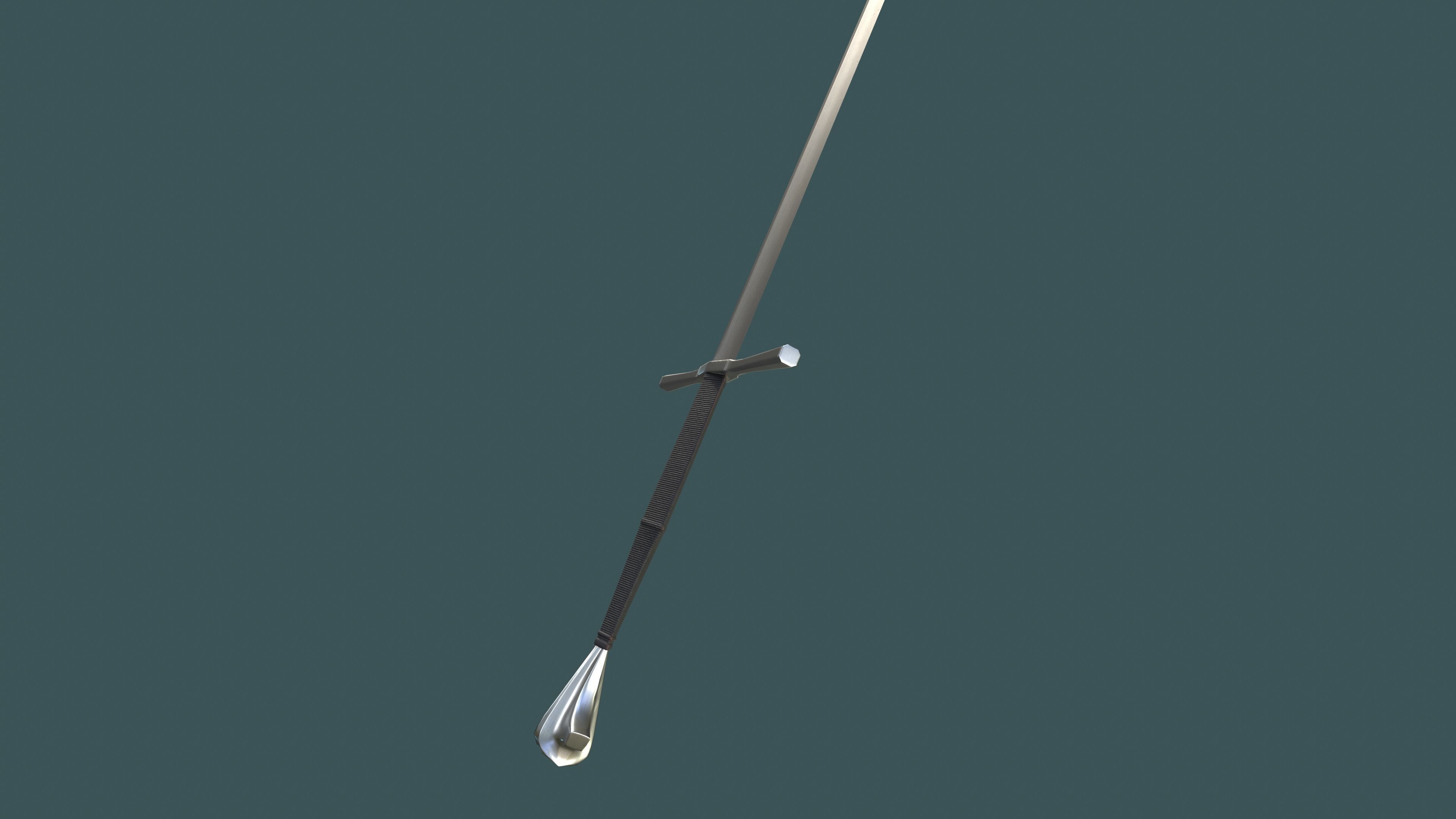Albion Regent Medieval Sword PBR game ready Low-poly 3D model_3