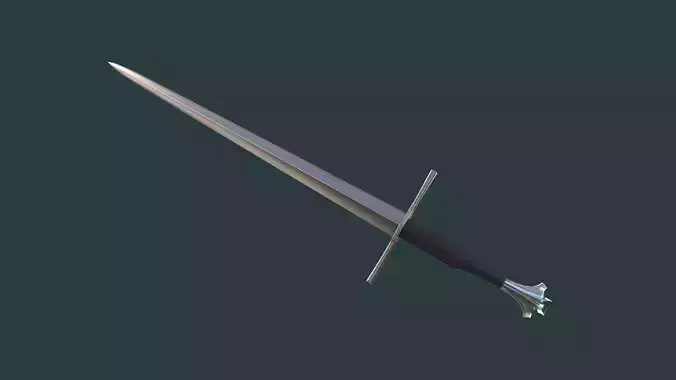 Albion Regent Medieval Sword PBR game ready Low-poly 3D model