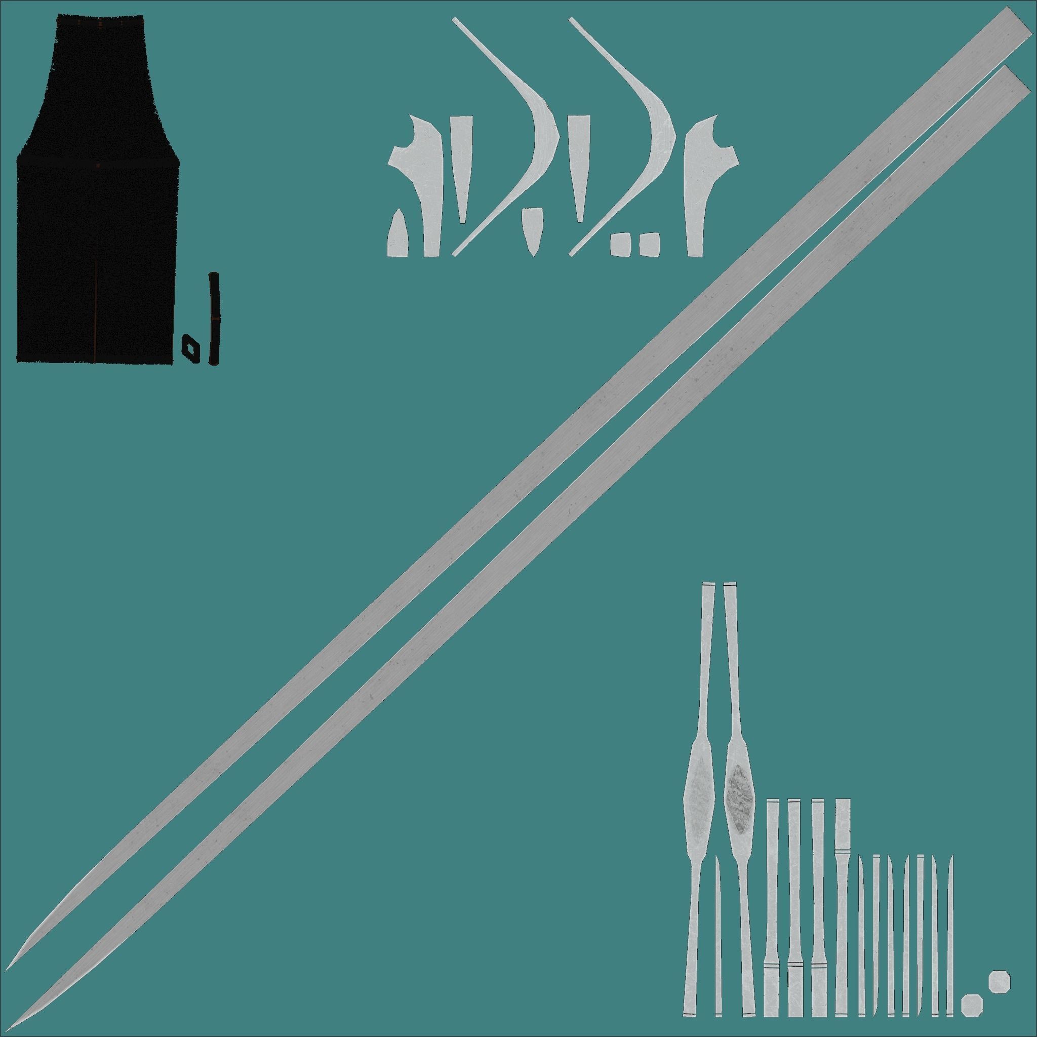 Albion Regent Medieval Sword PBR game ready Low-poly 3D model_6