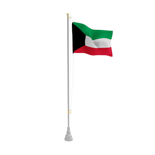 Kuwait flag Low-poly 3D model