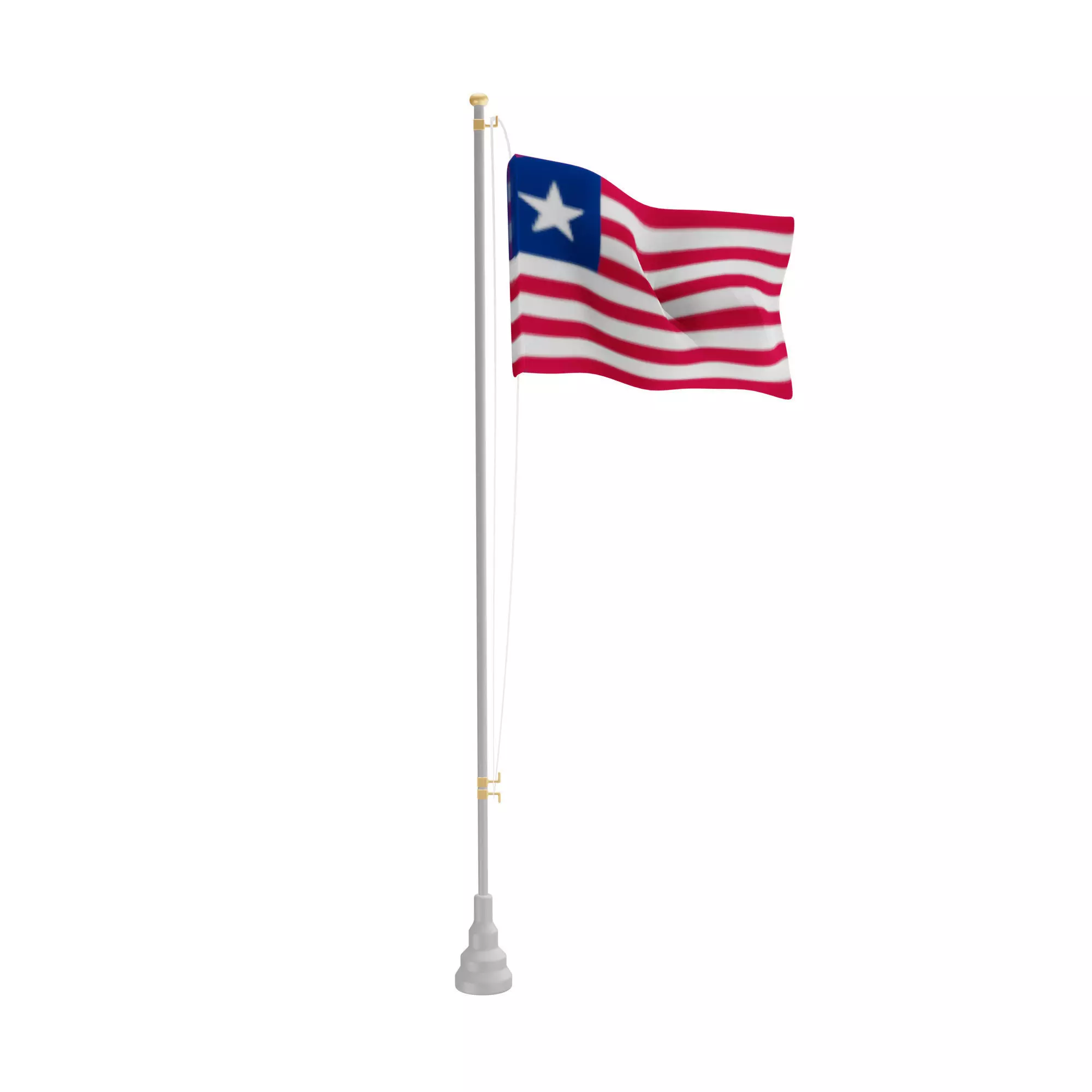 Liberian flag Low-poly 3D model_0