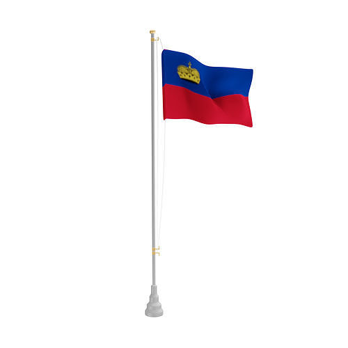 Liechtenstein flag Low-poly 3D model